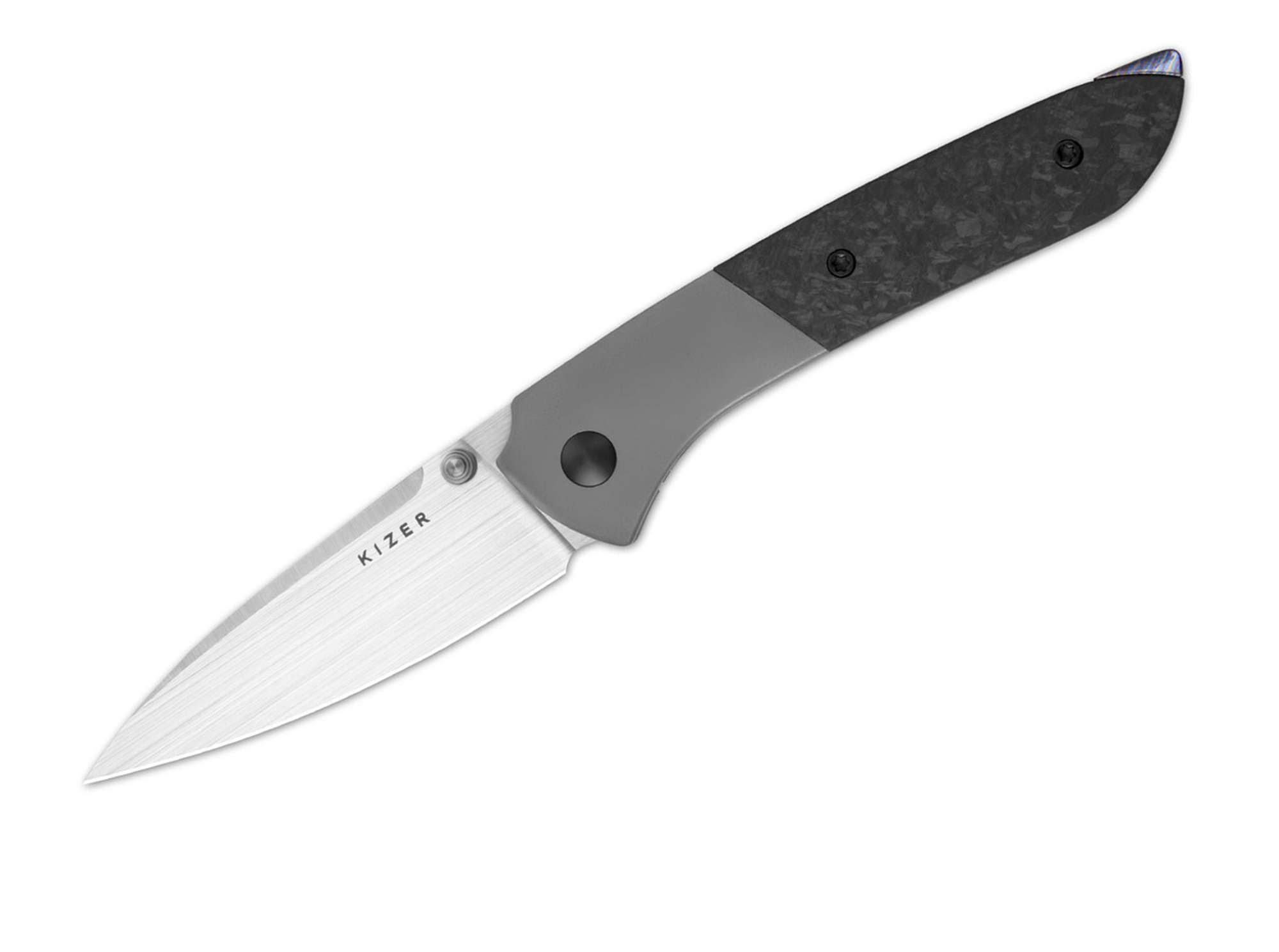Kizer Taschenmesser Kizer Spitfire S35VN Grey Ti CF