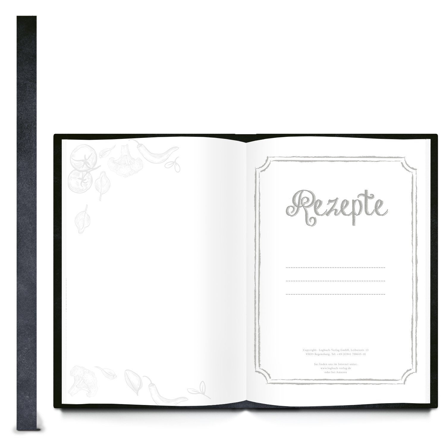 Logbuch-Verlag Notizbuch Tafelkreide DIN - mit REZEPTE Buch A4 Look Gemüse