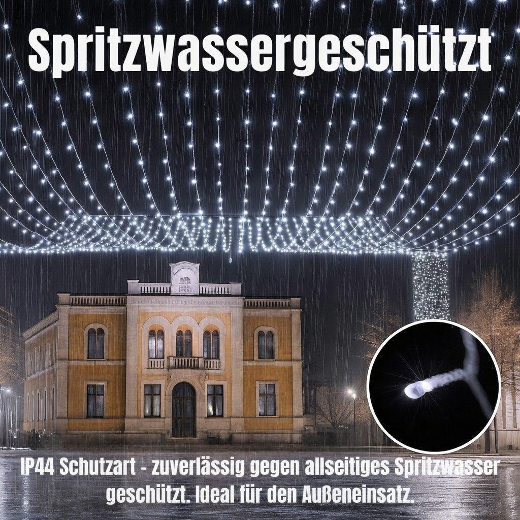 Ollny LED-Lichterkette, 400-flammig, 60m LED vielseitige Beleuchtung, 8 Modi, 4 Helligkeitsstufen.