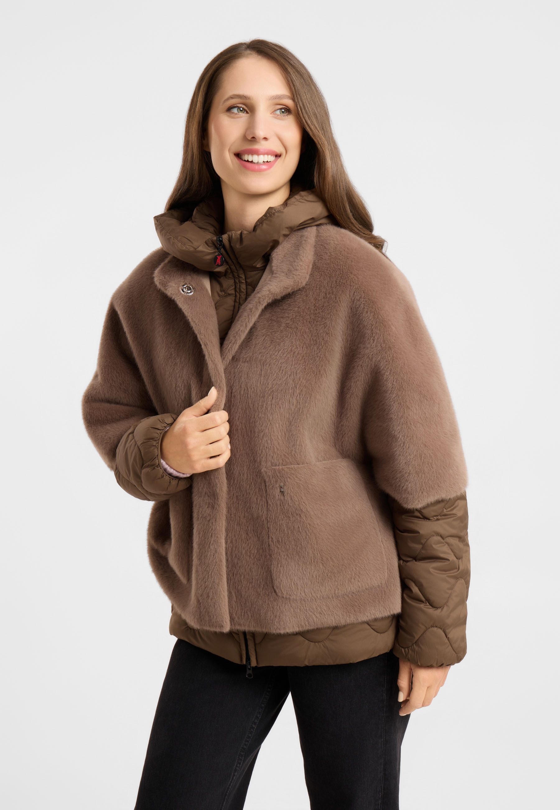 Frieda & Freddies Winterjacke Frieda & Freddies 2-in-1 Steppjacke mit Fake-Fur-Cape