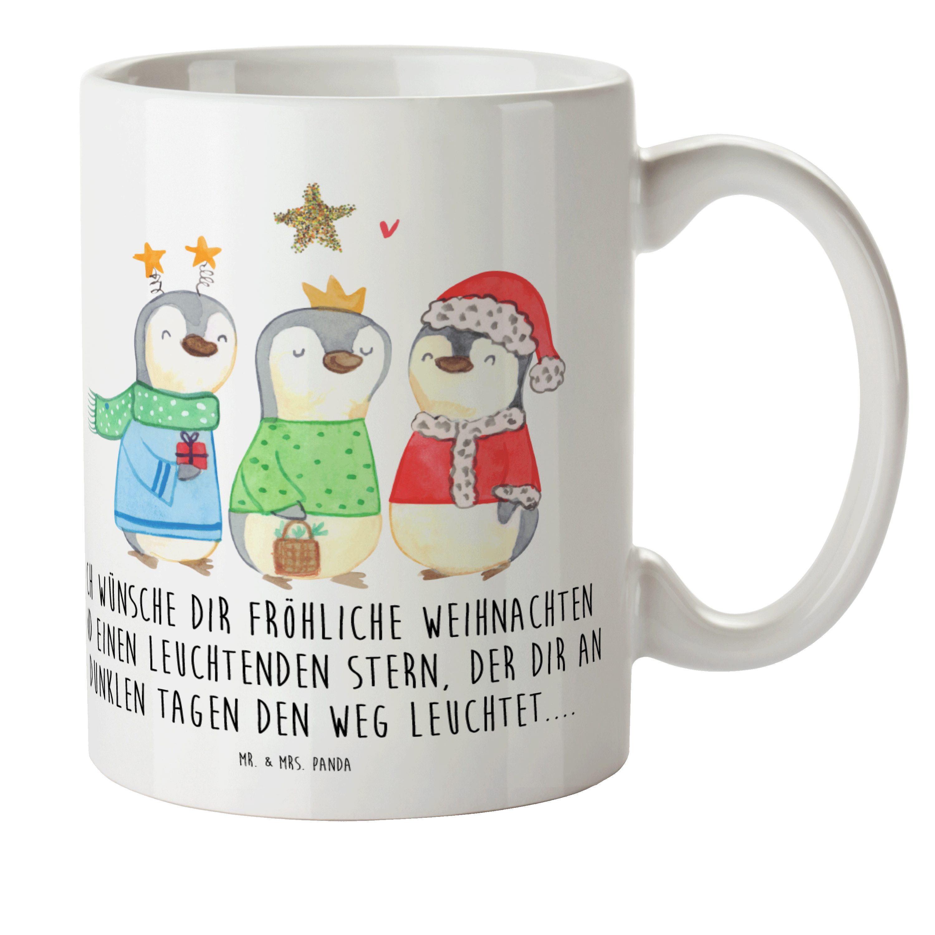 Mr. & Mrs. Panda Kinderbecher Winterzeit Heilige drei Könige - Weiß - Geschenk, Reisebecher, Weihna, Kunststoff