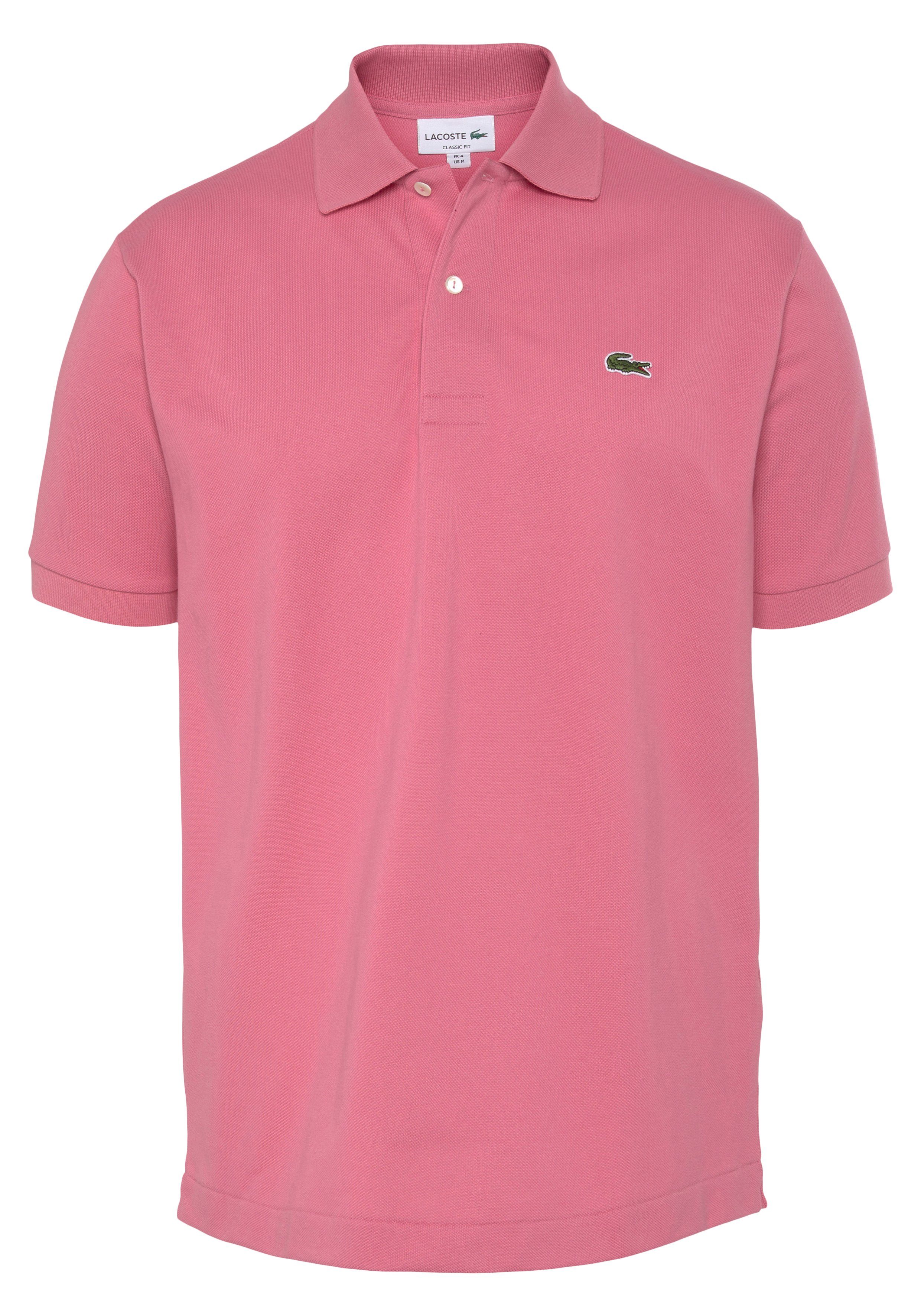 Lacoste Poloshirt (1-tlg) mit Knöpfen Perlmuttoptik in pink reseda