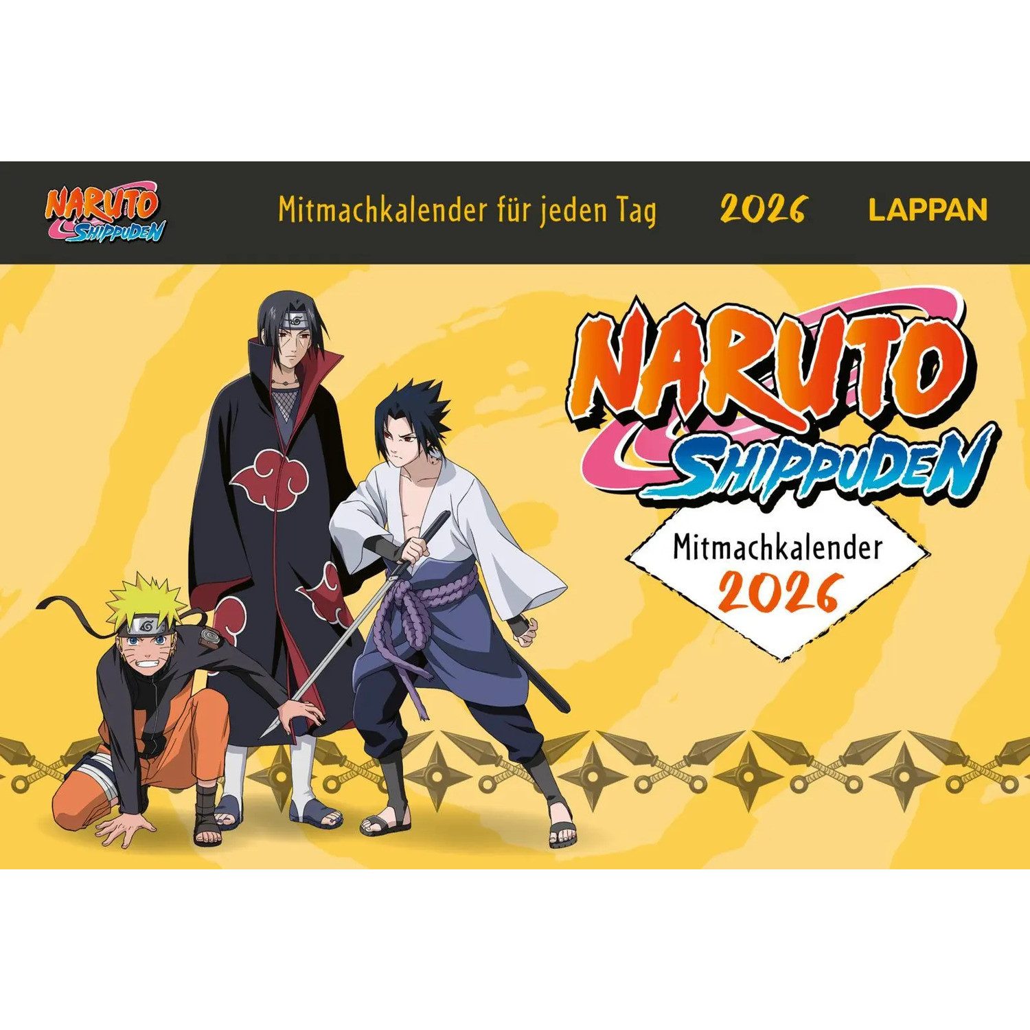 Lappan Verlag Wandkalender Naruto Shippuden 2026 Mitmachkalender für jeden Tag