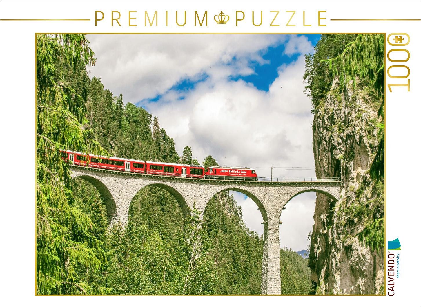 CALVENDO Puzzle CALVENDO Puzzle Der Landwasser Viadukt, 1000 Teile Lege-Größe 64 × 48, 1000 Puzzleteile