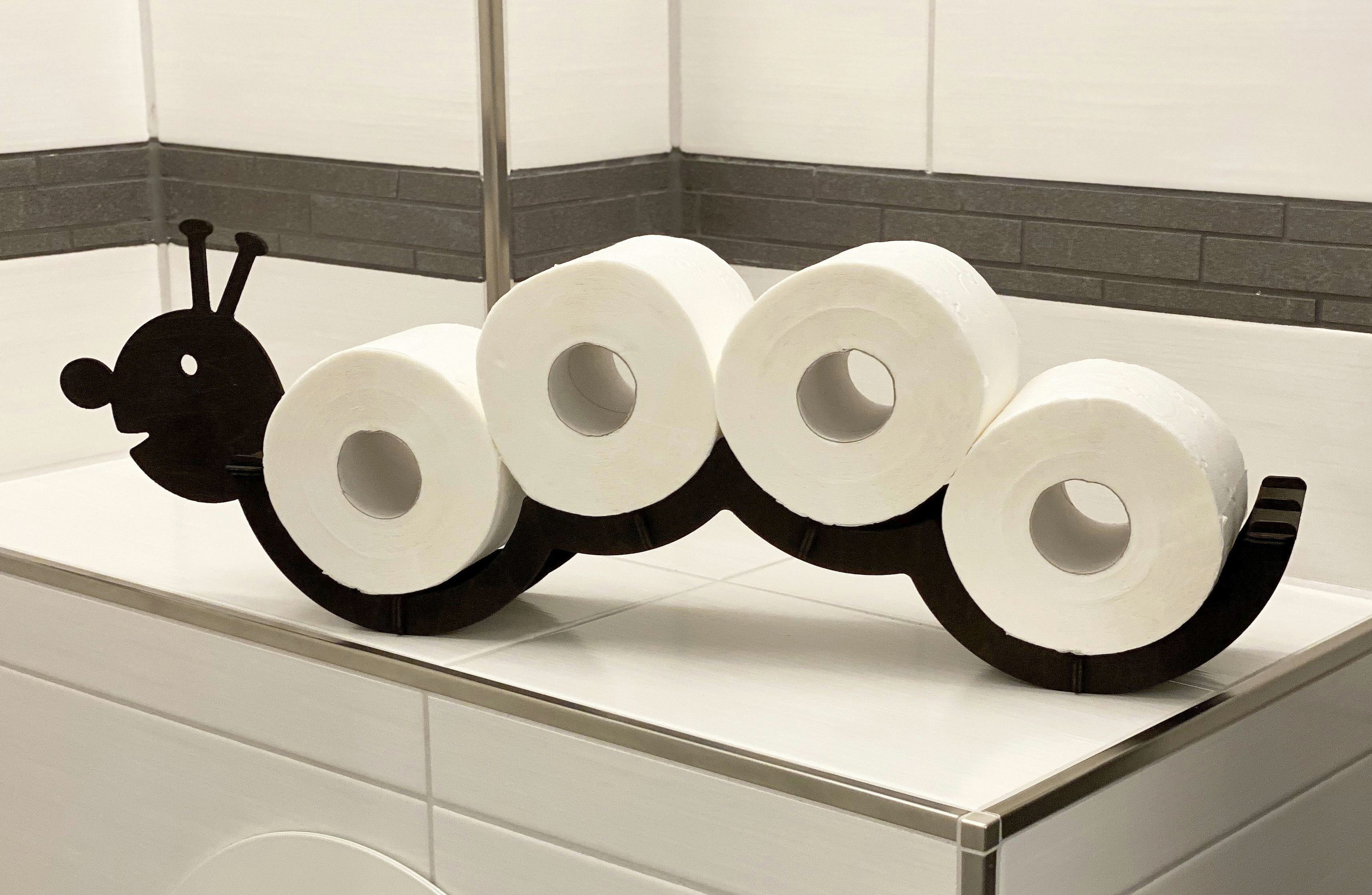 DanDiBo Toilettenpapierhalter Holz Schwarz Raupe Klopapierhalter günstig online kaufen