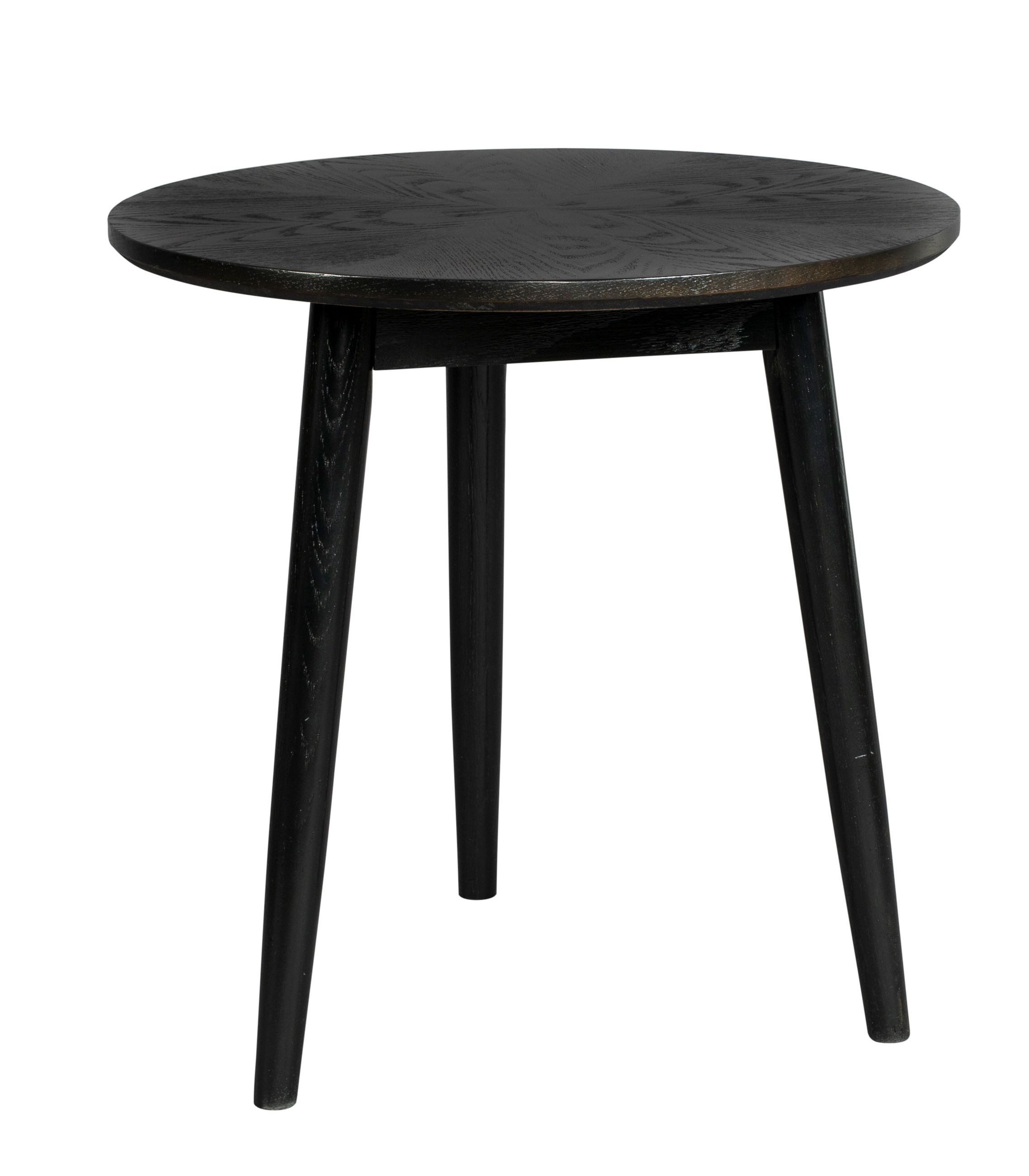 Trendmöbel24 Beistelltisch Beistelltisch FABIO BLACK Ø 50 Eiche furniert schwarz