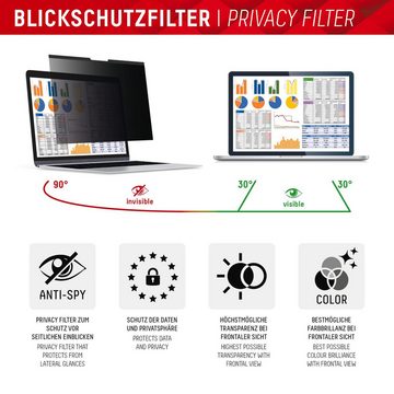 Displex Privacy Safe Blickschutzfilter für Apple MacBook Air 15, Displayschutzfolie, Blickschutzfolie