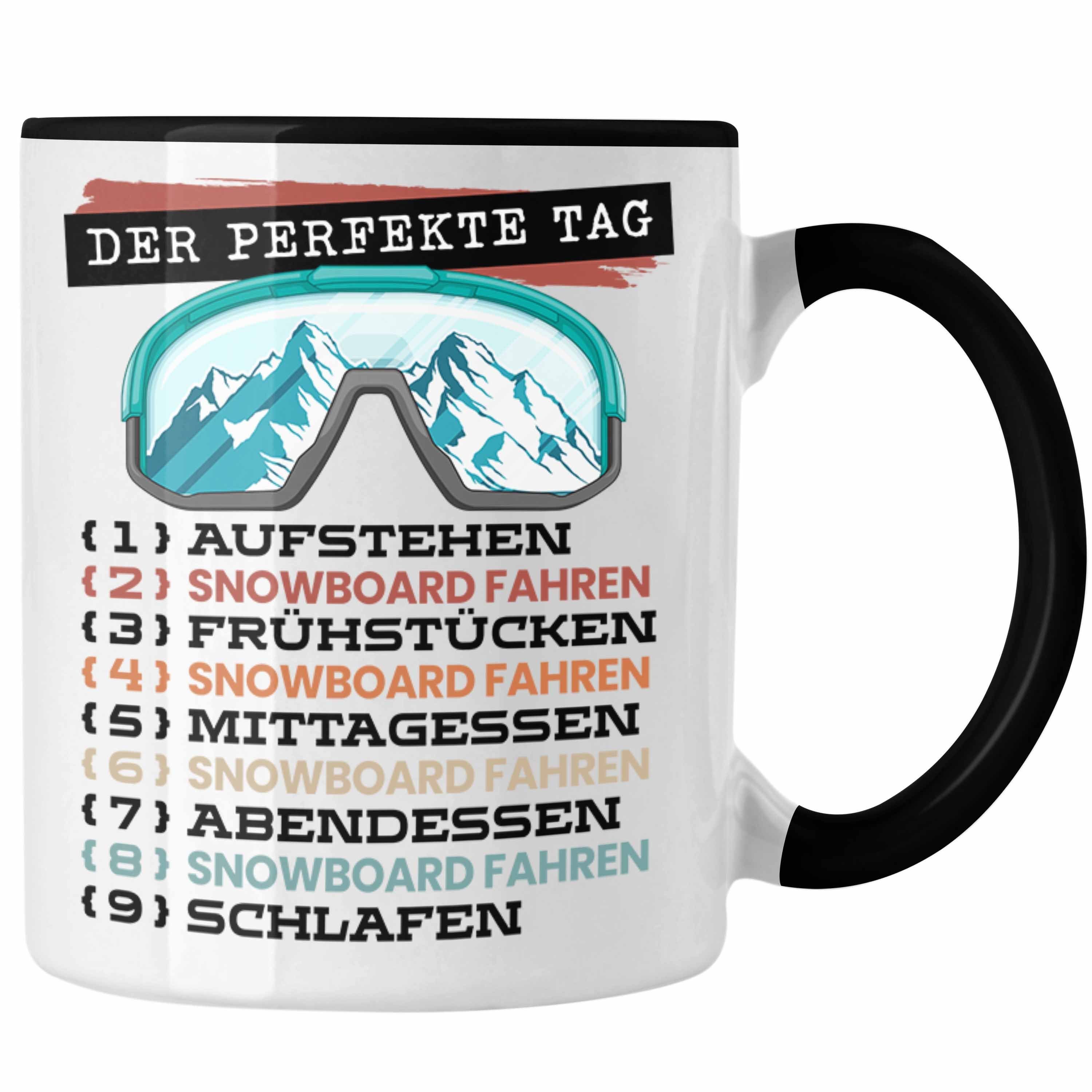 Trendation Tasse Trendation - Snowboard Tasse Geschenk Becher Der Perfekte Tag Snowboar Schwarz