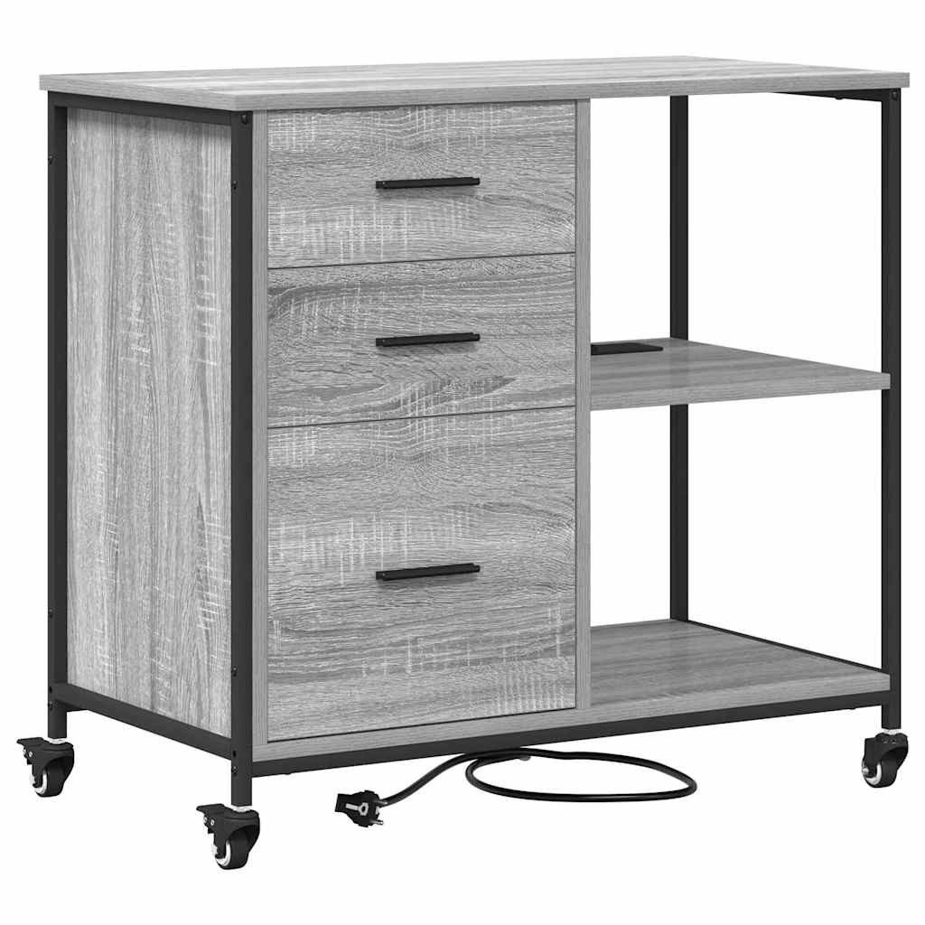 vidaXL Schranksystem Schrank mit Ladestation 76 x 41 x 72 cm Holzwerkstoff (1-St)