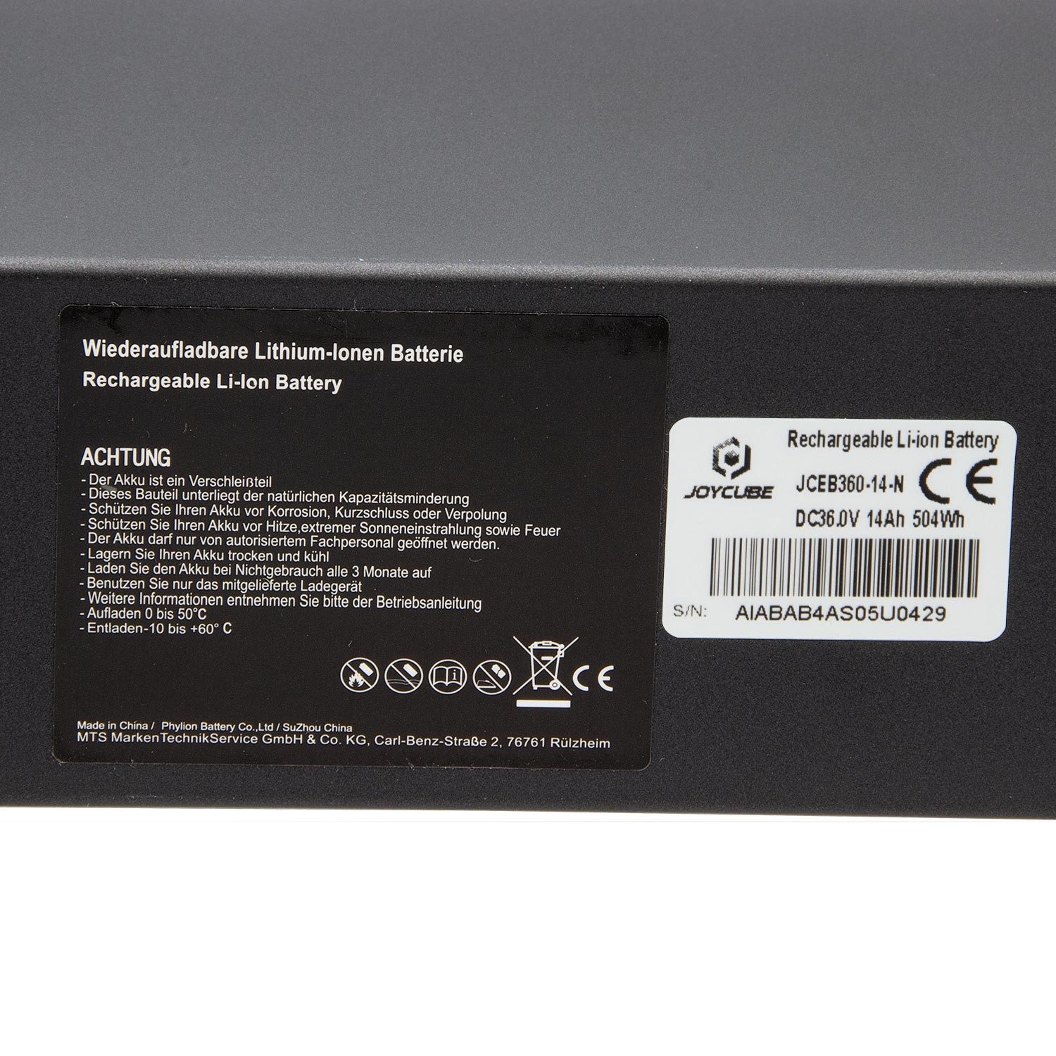Maratron Joycube BN10 14Ah E-Bike Akku 14Ah (1 St), mit Smart-BMS für E-Bikes Pedelecs von Fischer u.v.m. – Bild 5 von 5