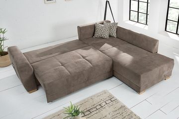 riess-ambiente Ecksofa NORWAY 255cm taupe, 2 Teile, mit Bettfunktion und Bettkasten