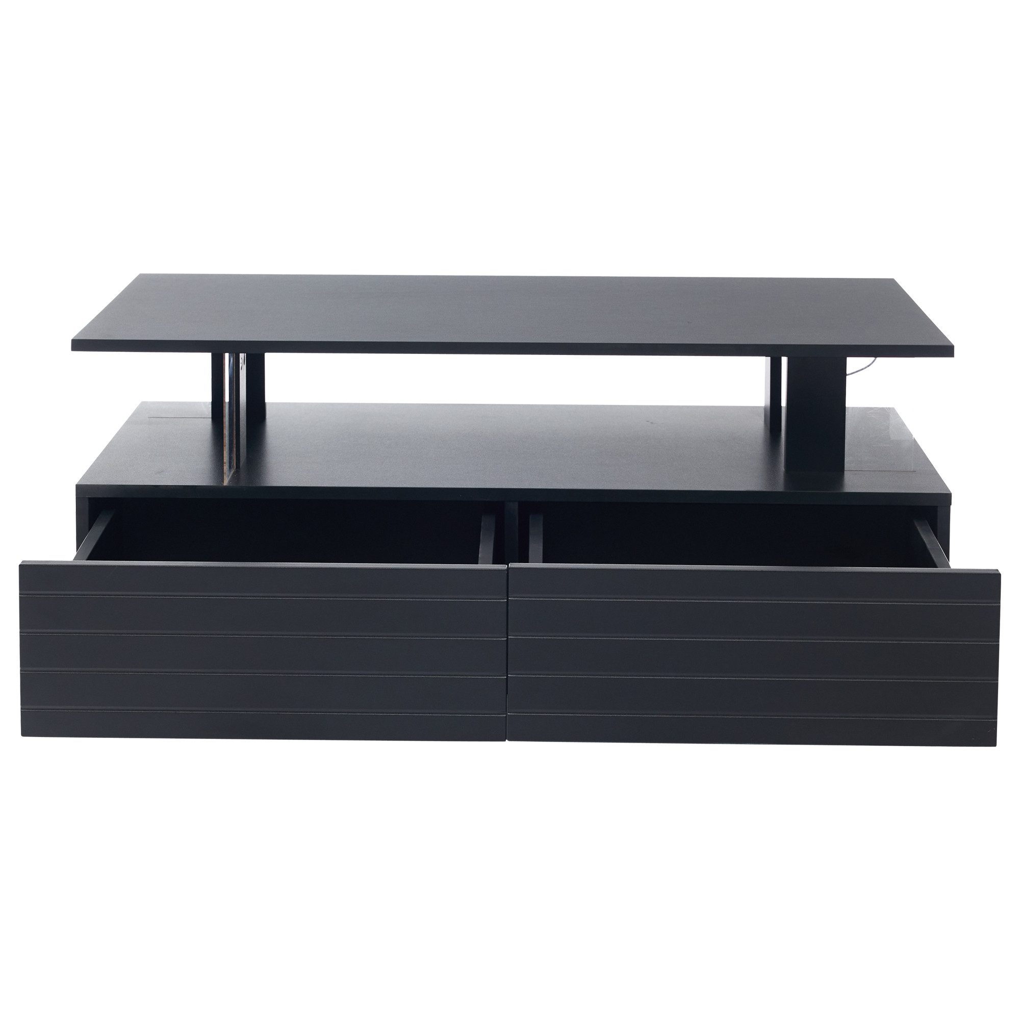 STILVORA Couchtisch schwarz Acryl-LED-wohnzimmertisch mit Bluetooth-Handy-App-Steuerung (Satztisch, Beistelltisch, 1-St., 2 Schubladen), Acryl-LED-wohnzimmertisch, mit Bluetooth-Handy-App-Steuerung