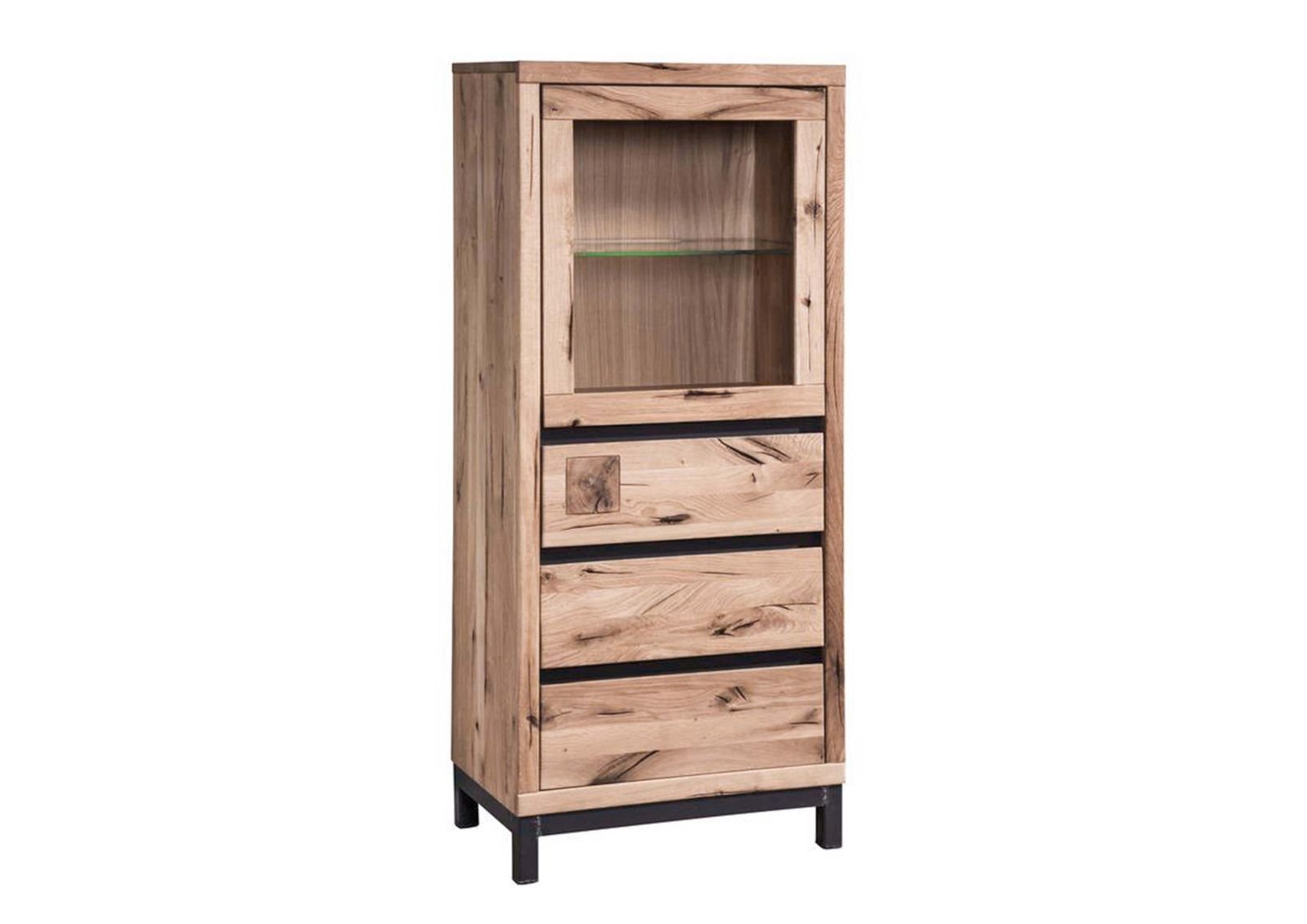 Massivmoebel24 Standvitrine VILLANDERS (Vitrine Wildeiche 65x40x148 bianco geölt VILLANDERS #203) Vitrine Wildeiche 65x40x148 bianco geölt VILLANDERS #203