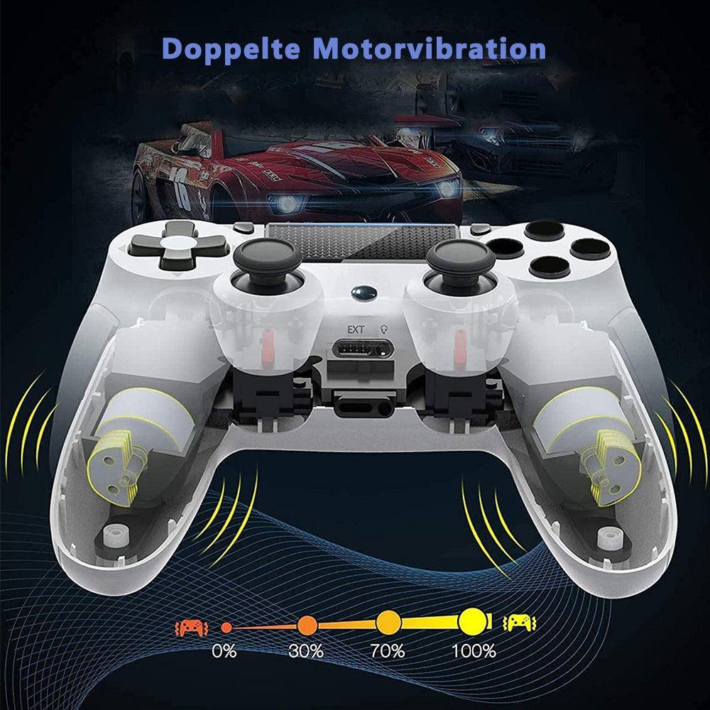 KINSI Gamepad,Game Controller, 600mAh, Wireless Controller für PS4 PlayStation 4-Controller (1 St., Kompatibel mit PC/PS2/PS3/PS4)