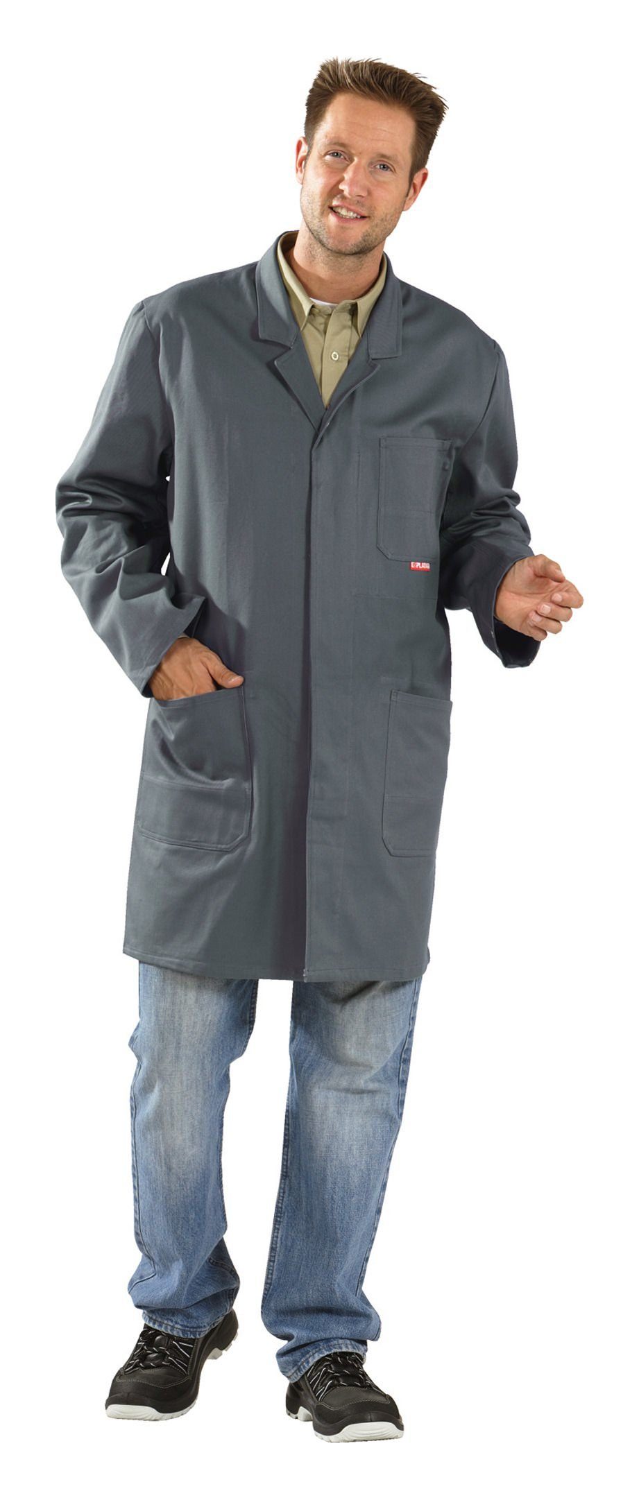 Planam Arbeitsjacke BW 290 – Kornblau, Größe 56 | Mit 4 Taschen & Verdeckter Knopfleiste