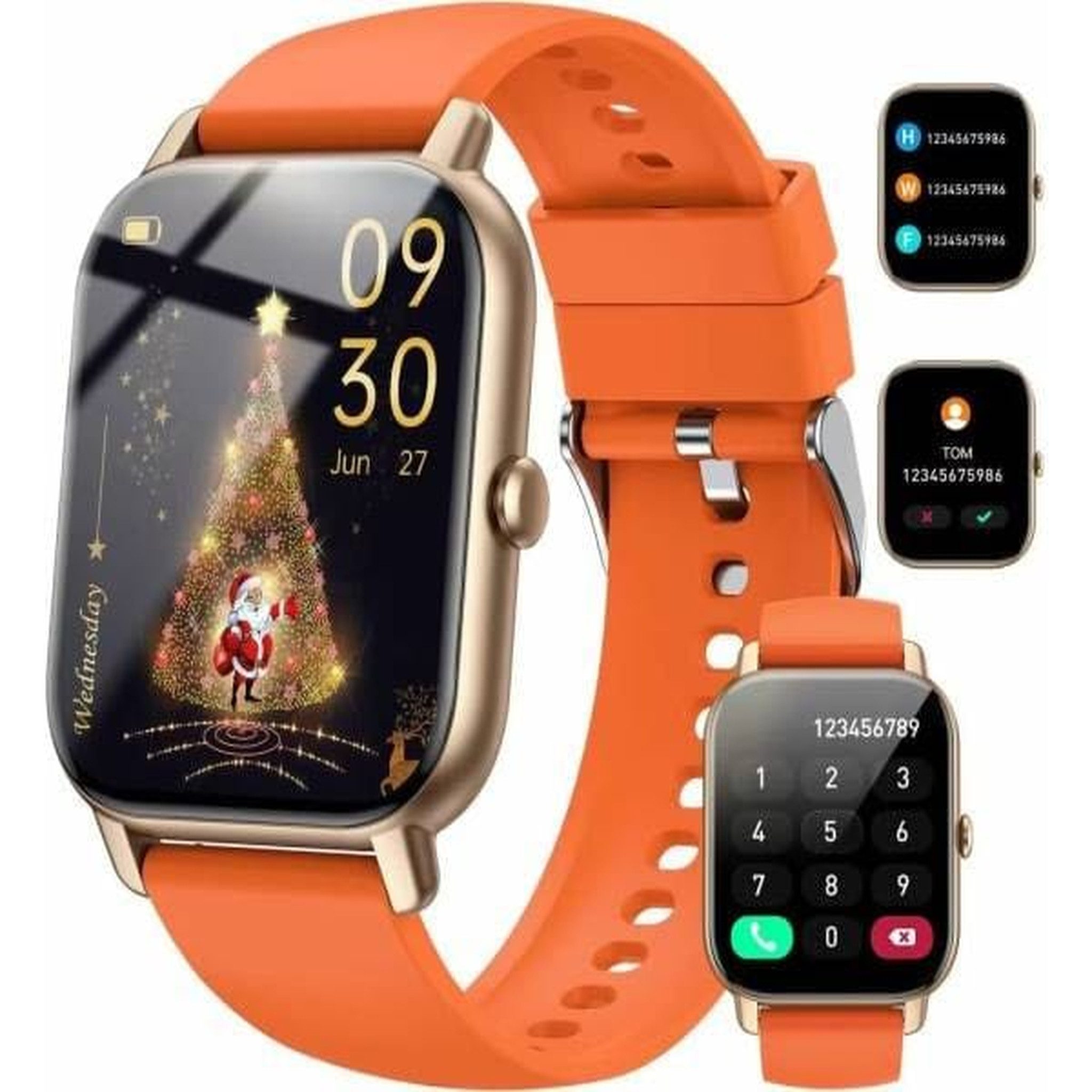 Vivitar mit Bluetooth Anruffunktion, 100+ Sportmodi Fitness Tracker Smartwatch (Smartwatch Damen Herren 1,85 Zoll TFT Touchscreen,100+ Sportmodi Fitness Tracker cm) mit Herzfrequenzmesser Schlafmonitor Schrittzähler, IP68 wasserdichte Sportuhr, Nachrichten Benachrichtigungen, Aktivitätstracker, 280 mAh Akku, Fitnessuhr kompatibel mit Android 5.0 iOS 9.0+