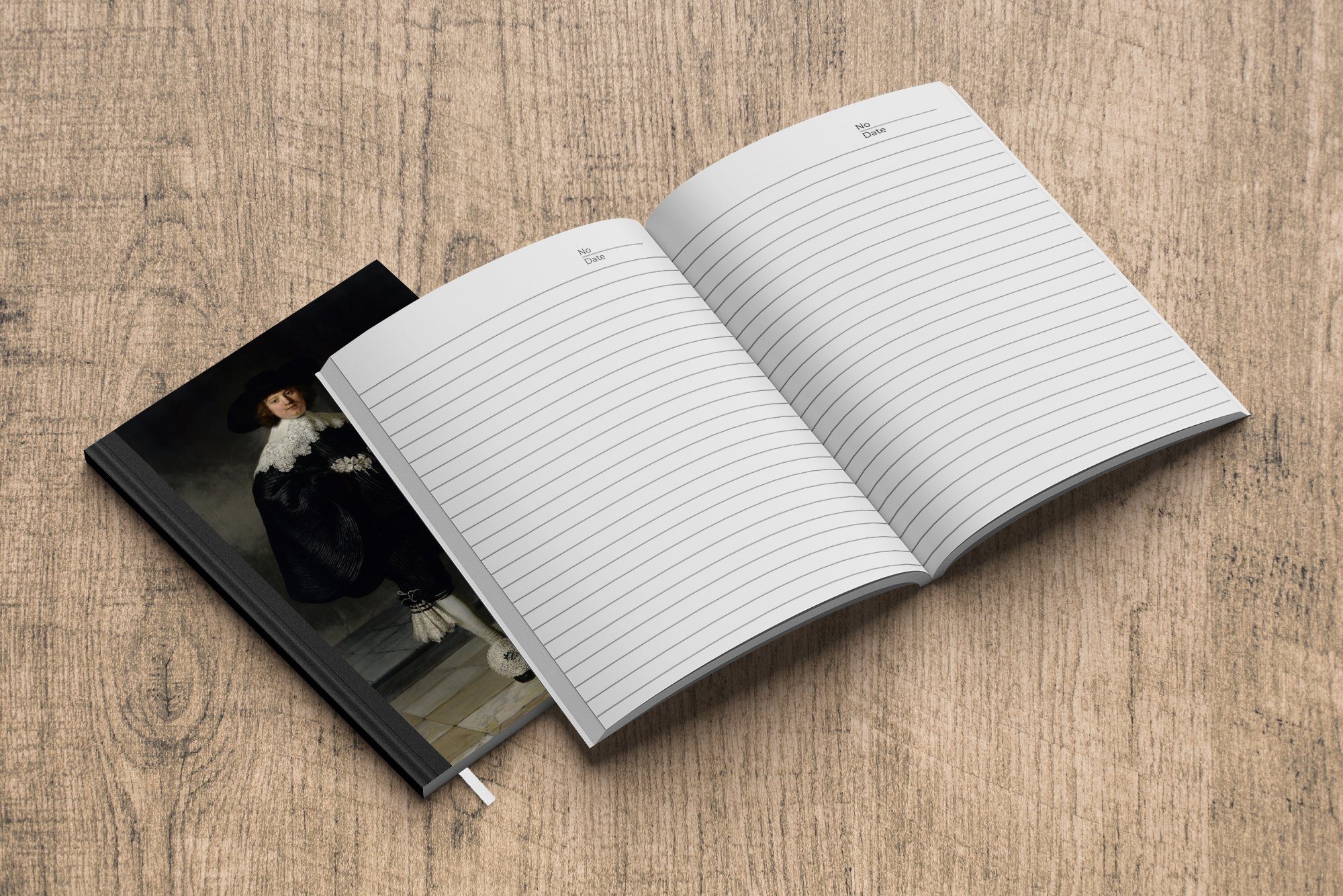 Das Journal, Notizbuch van Merkzettel, Hochzeitsbildnis Tagebuch, Seiten, Soolmans von Rijn, Haushaltsbuch Marten A5, - 98 Notizheft, MuchoWow Rembrandt