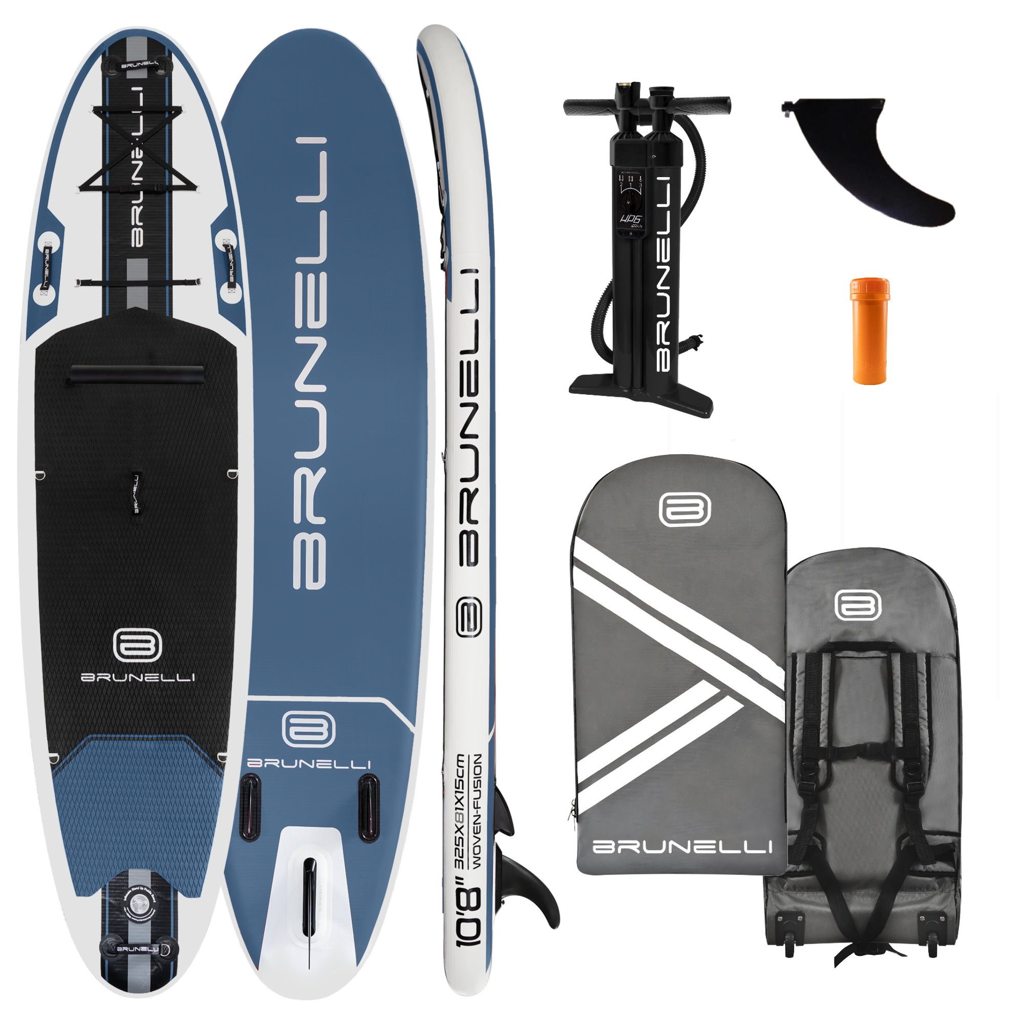 Brunelli SUP-Board BRUNELLI 10.8 Woven X Fusion Double Layer iSUP Board aufblasbar Stand
