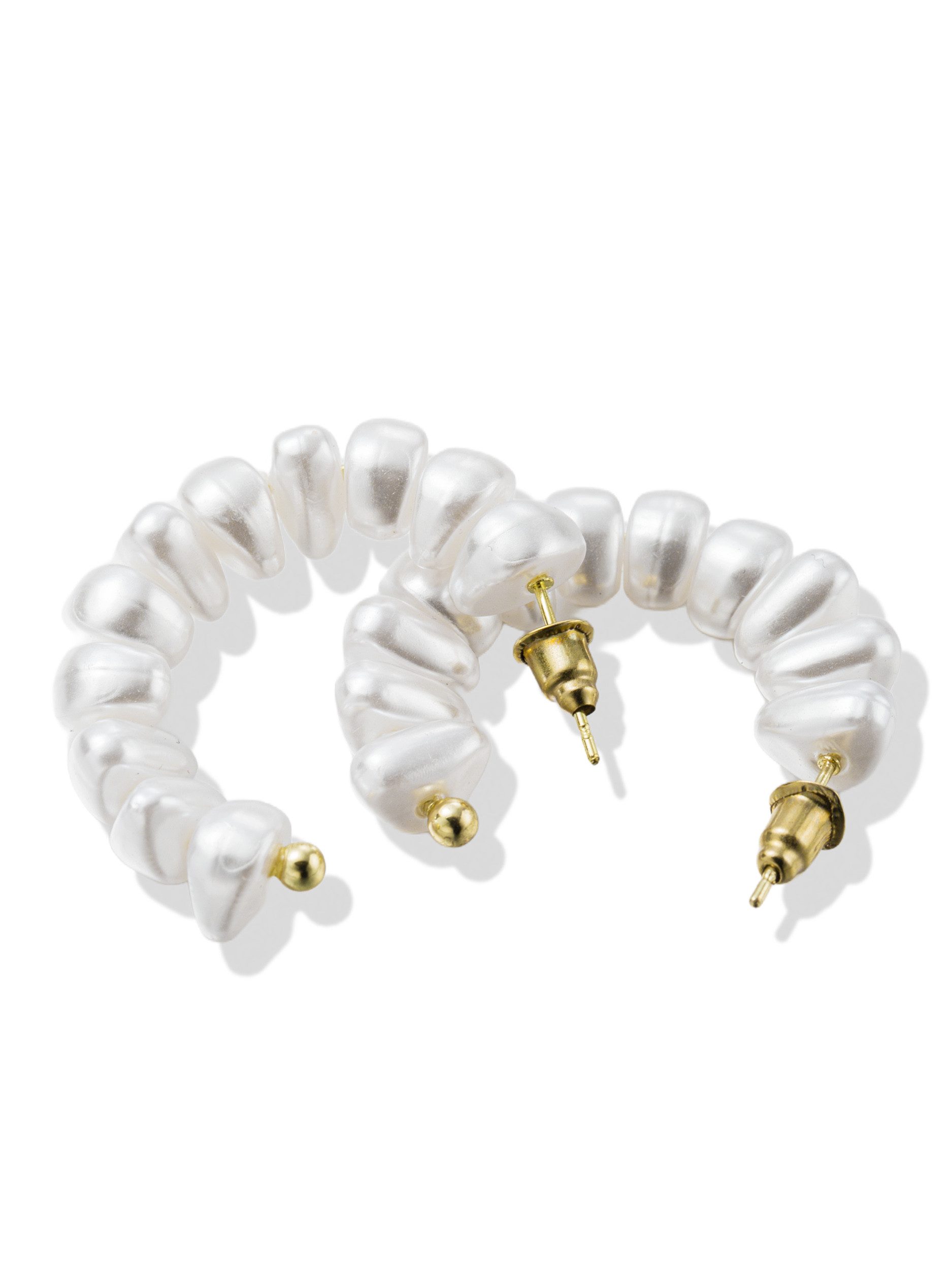 Aniston JEWELRY & WATCHES Paar Creolen Schmuck Geschenk Kupfer Ohrschmuck Ohrringe Zierperlen, Made in Germany - mit Perle (imitiert)