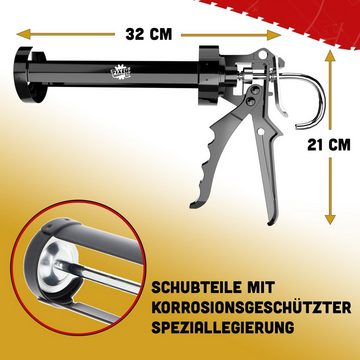 FixedByU Kartuschenpistole 2k Kartuschenpresse Metall Silikonpistole mit 18:1 Übersetzung, (für Standard Kartuschen bis 310ml)