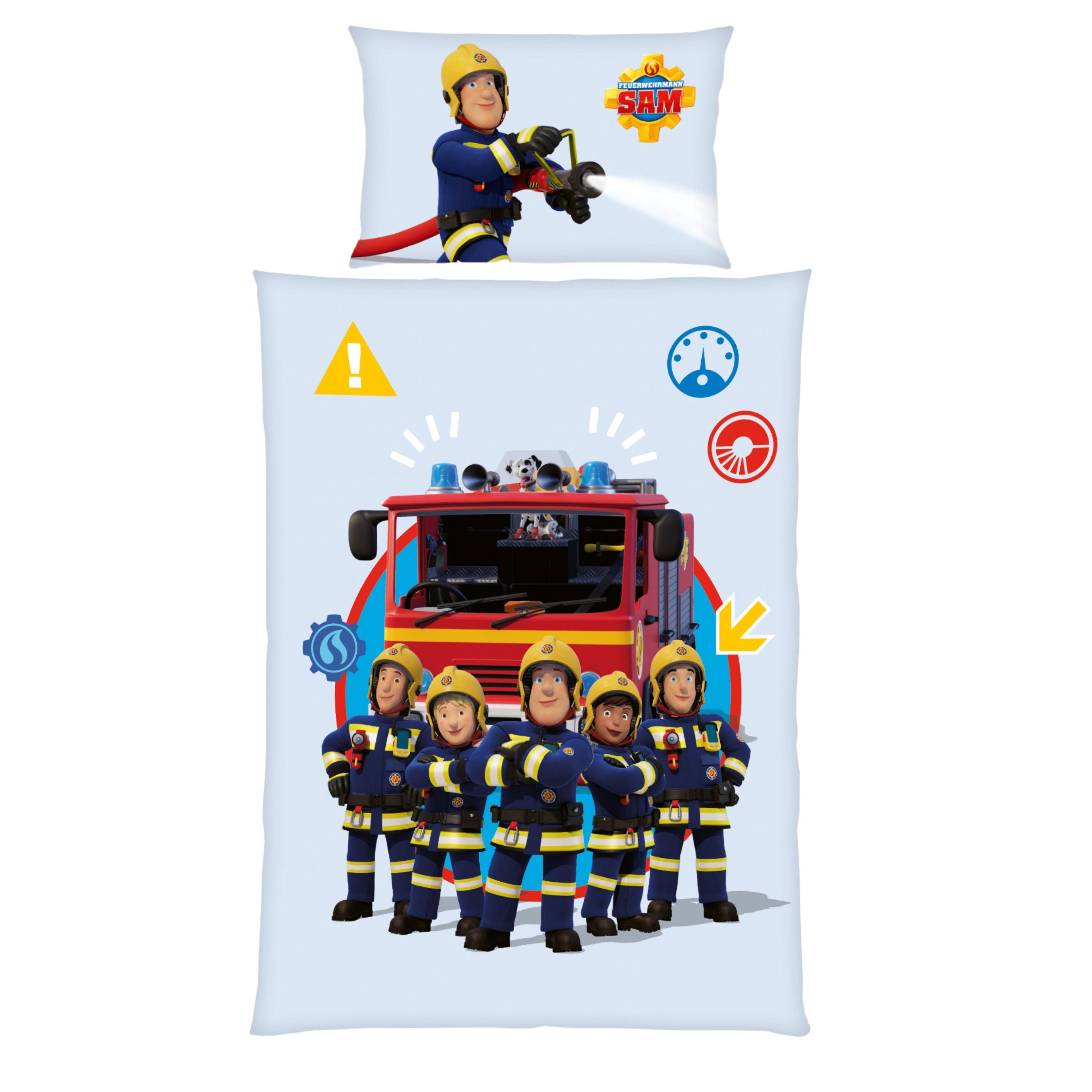 MTOnlinehandel Kinderbettwäsche Feuerwehrmann Sam, 100x135 + 40x60 cm, Feue günstig online kaufen