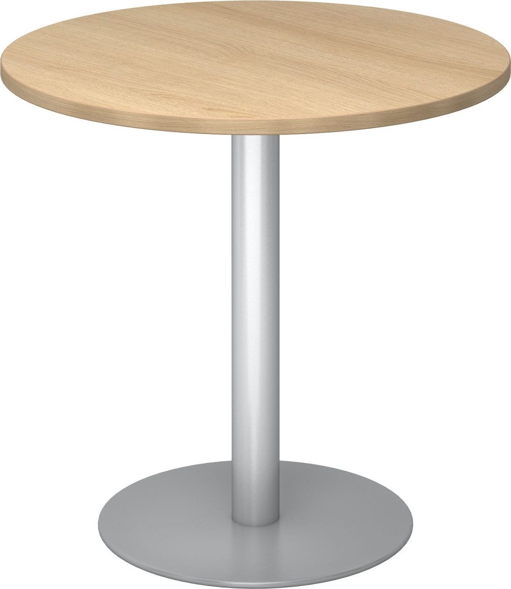 Konferenztisch Besprechungstisch 80cm Eiche/silber