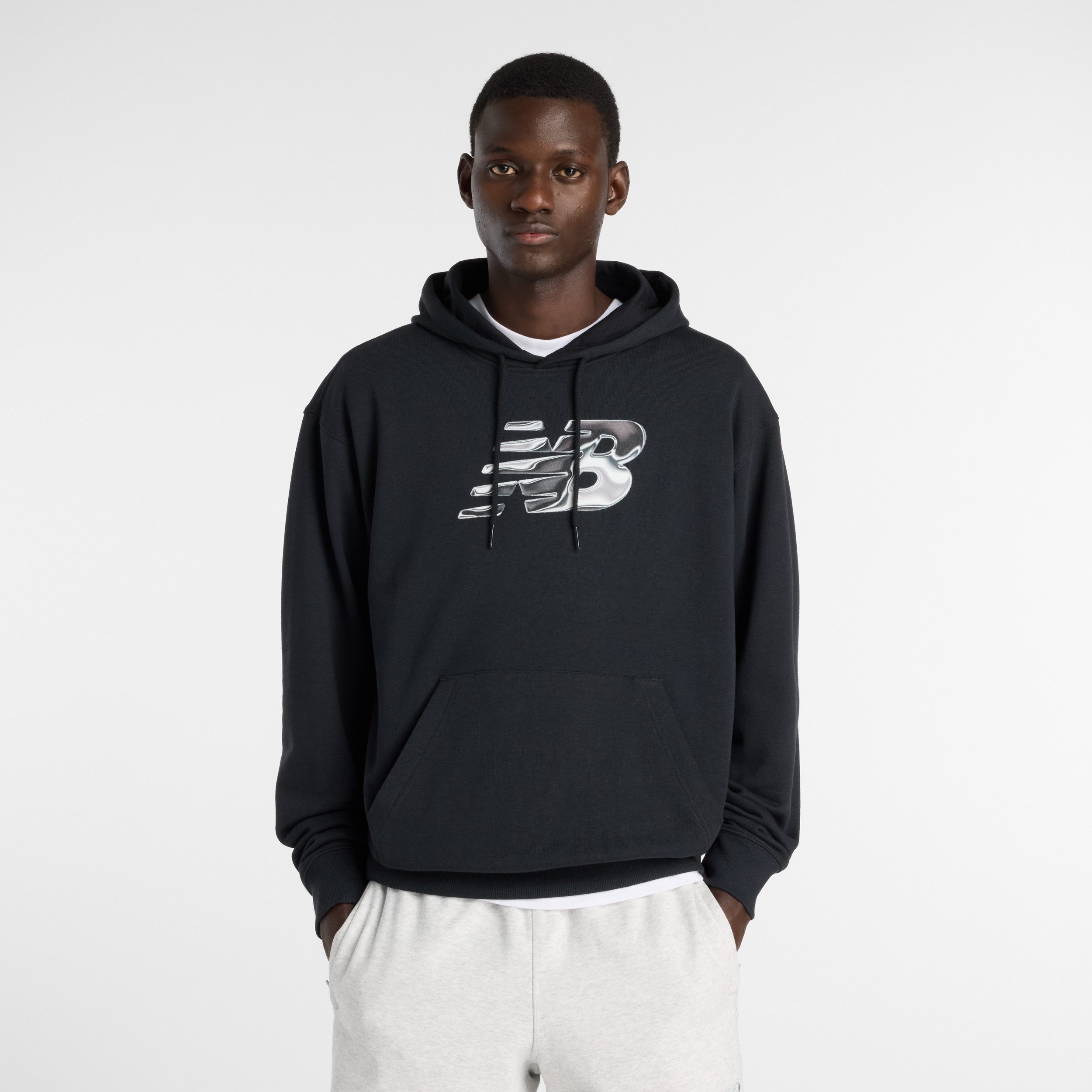 New Balance Kapuzensweatshirt AAZ Mens Lifestyle Hoodie BIG TEAL sportlicher Stil, aus Baumwolle und Polyester, mit Kapuze