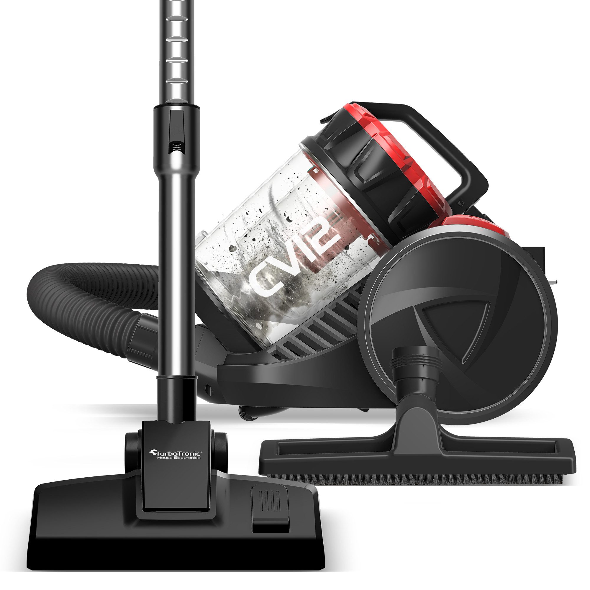 TurboTronic by Z-Line Bodenstaubsauger 18 kPa Zyklon Staubsauger, beutellos, Trockensauger, 700W, HEPA-Filter, 120 W, beutellos, Zyklon-Sauger für Teppich & Hartboden, 2,5 l Behälter, ohne Beutel