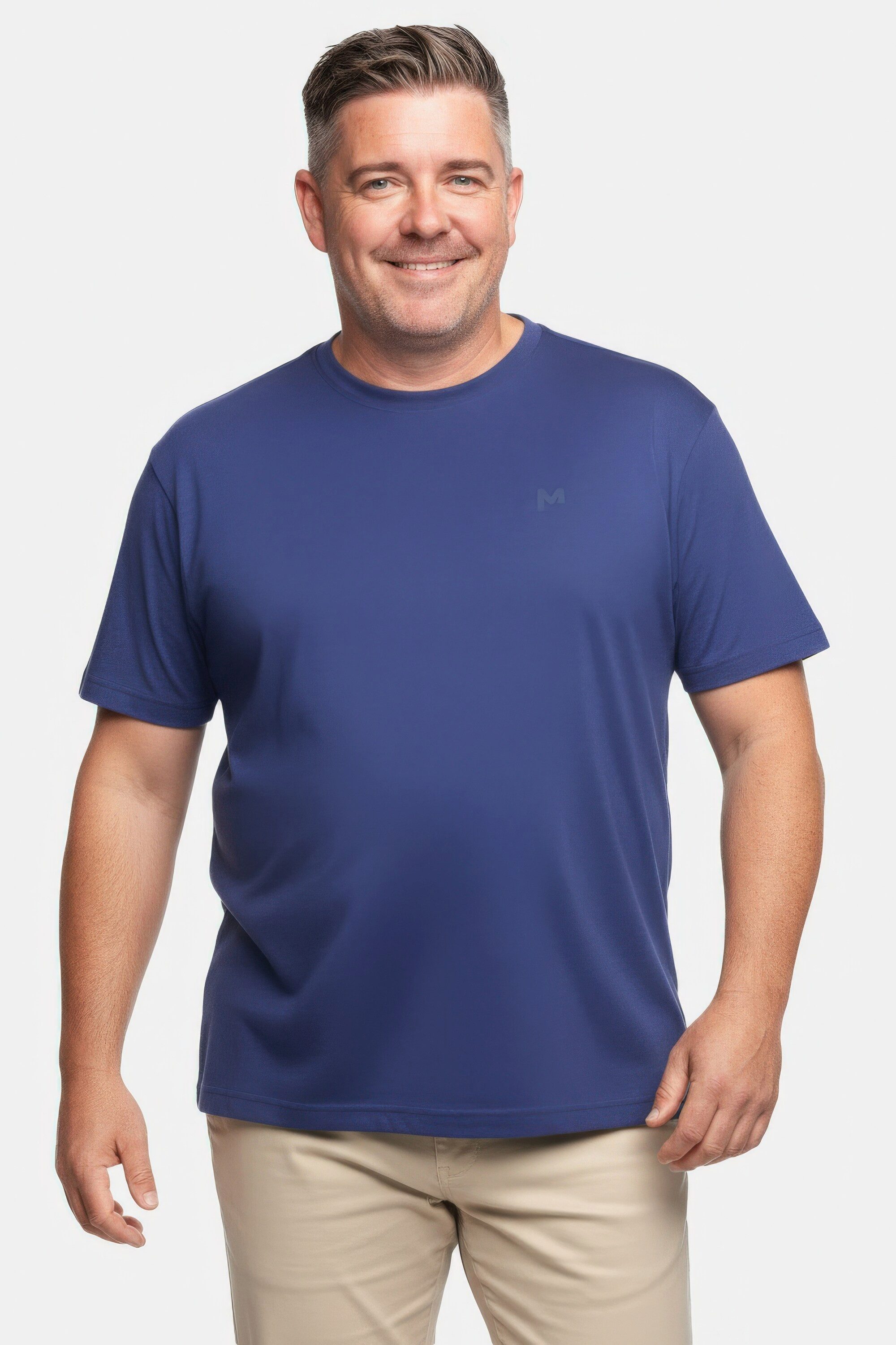 Men Plus T-Shirt T-Shirt Basic Halbarm Rundhals günstig online kaufen