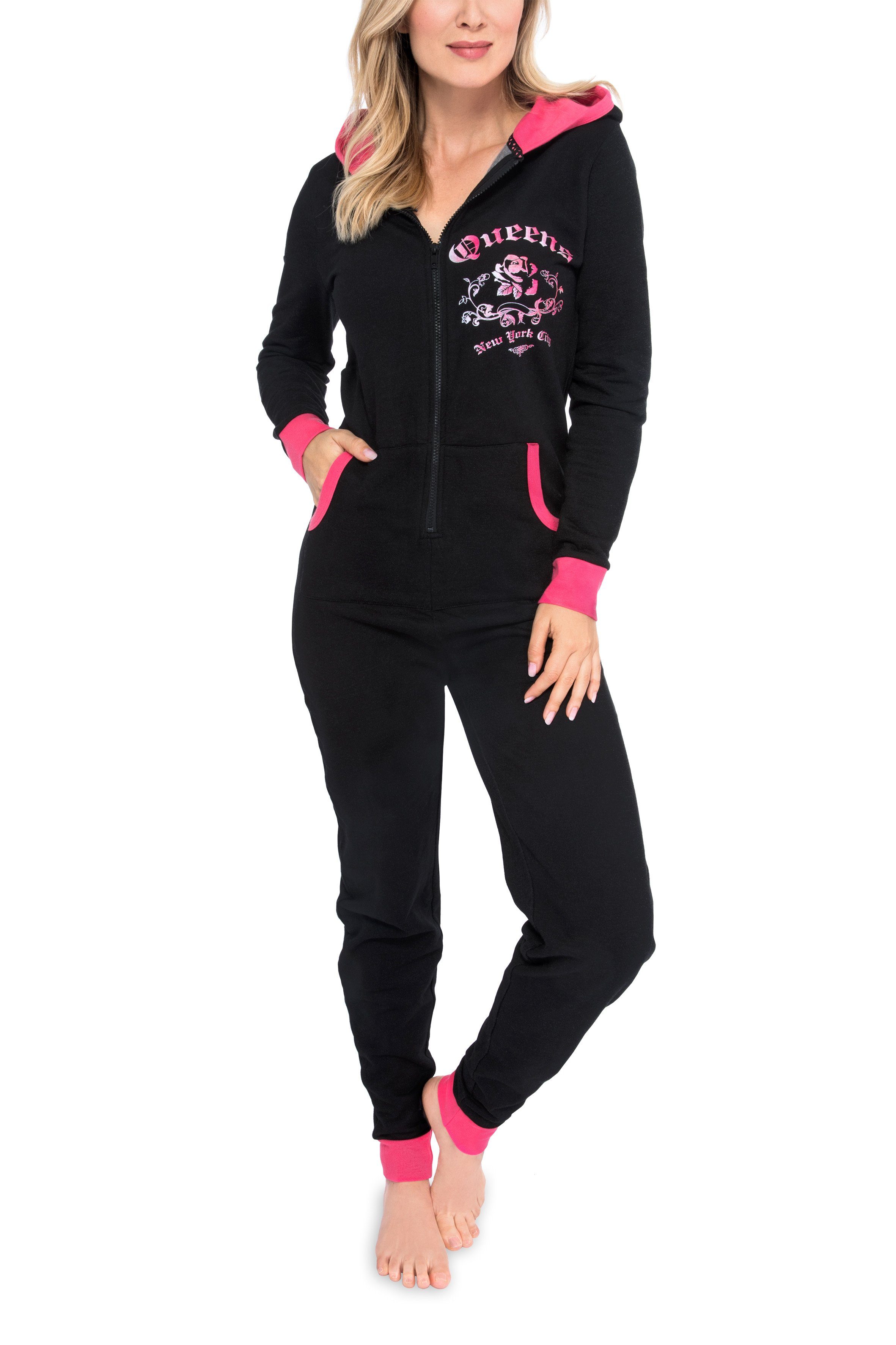 maluuna Overall maluuna hochwertiger Onesie Sweater-Qualität Hausanzug Jogger in Overall Jumpsuit Damen