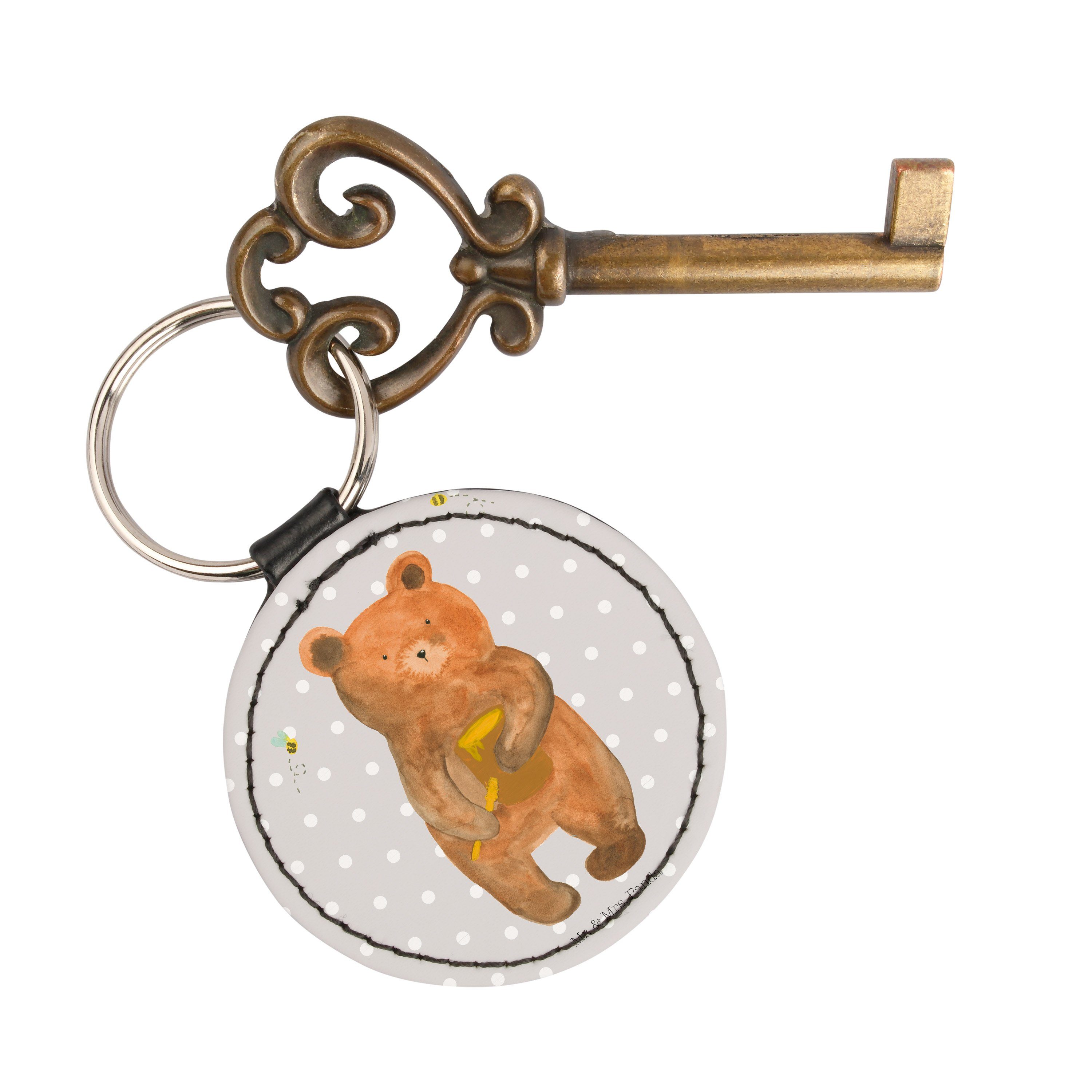 Mr. & Mrs. Panda Grau Geschenk, Honigbär - Teddybär, (1-tlg) Schlüsselanhänger, - Pastell Schlüsselanhänger Glüc