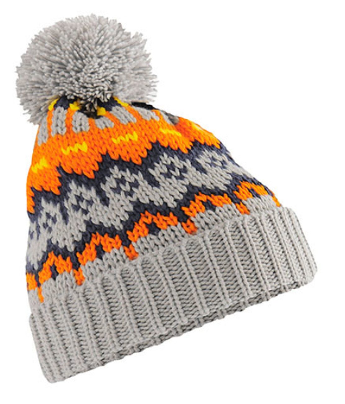 Beechfield® Bommelmütze Bequeme Herren Strickmütze / Wintermütze / Mütze / Beanie Vollfleece-Futter innen