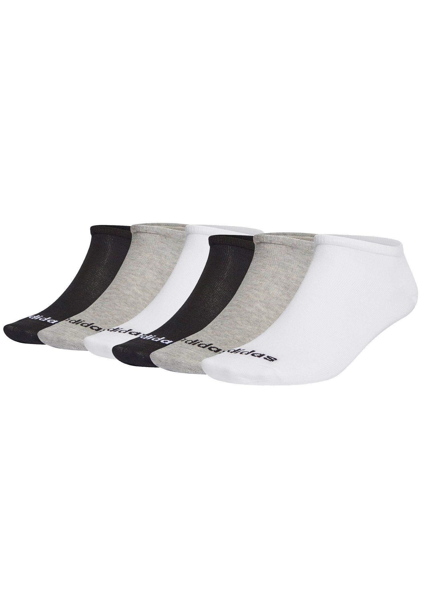 adidas Kurzsocken schwarz 6PP Low weiß grau - Performance (6-Paar) Cut -