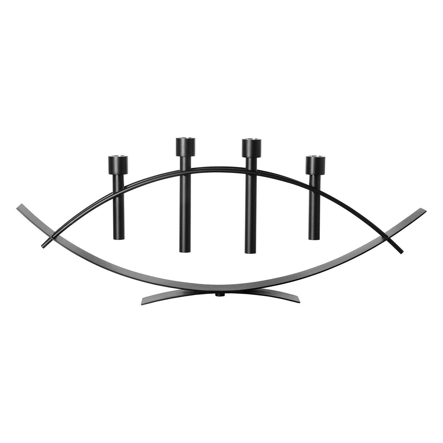 Fink Kerzenhalter ARCO Leuchter - schwarz - Aluminium, Eisen - H. 30cm x B. 78,5cm (1x Leuchter, 1 St., Kerzenständer - Kerzenhalter - Lichterhalter - Lichtträger), Kerzenständer Kerzenhalter Lichterhalter Lichtträger Dekoration