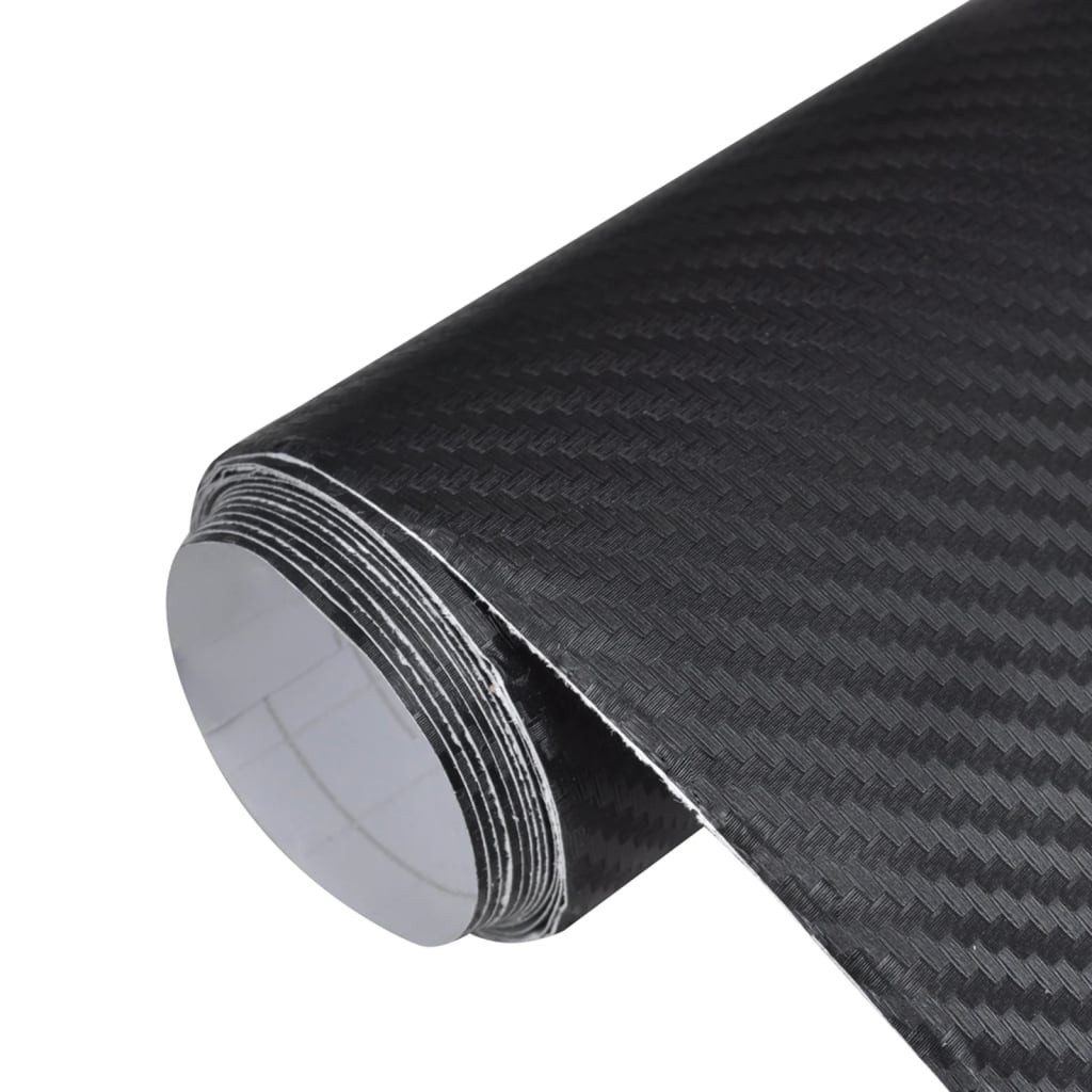 vidaXL Aufkleber Autofolie 3D Schwarz 100x150 cm, (1tlg)