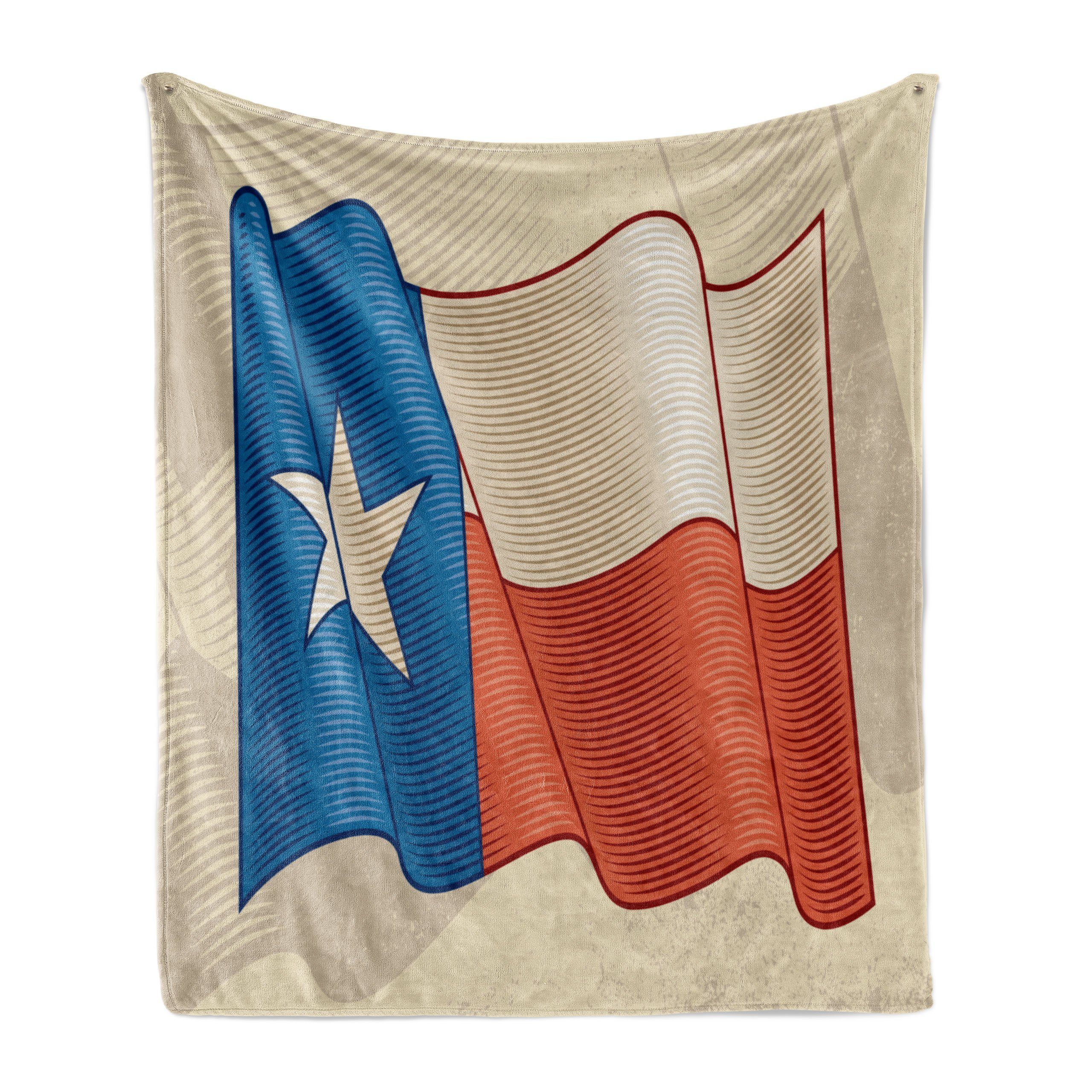 Wohndecke Gemütlicher Plüsch für den Innen- und Außenbereich, Abakuhaus, Texas Star Flattern Flagge Motiv