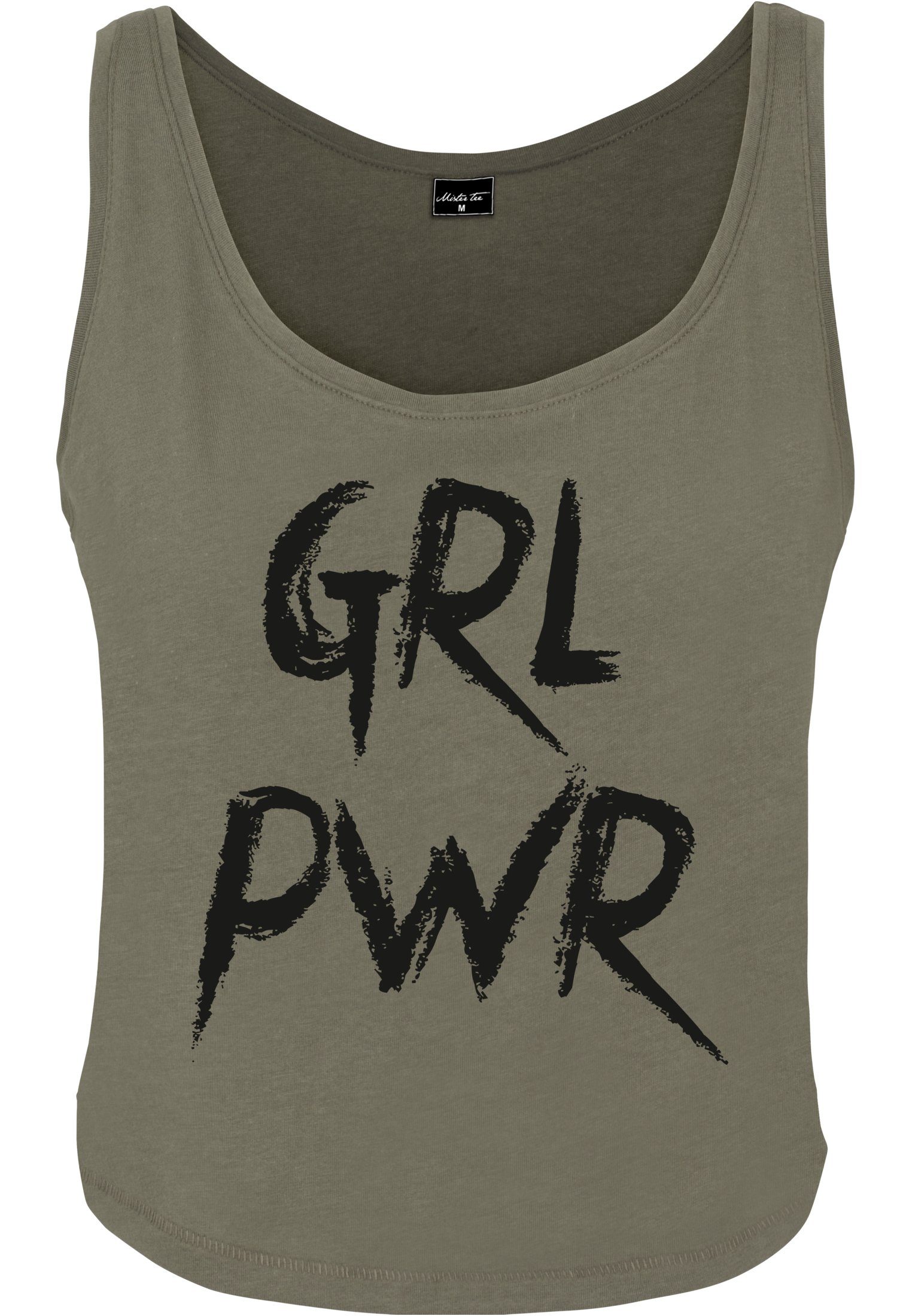 Ladies MisterTee PWR Kurzarmshirt Damen Tank olive GRL (1-tlg)