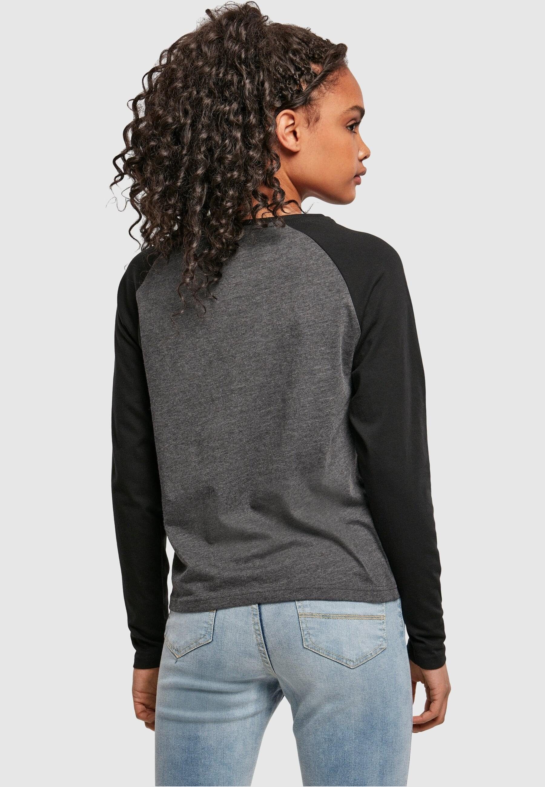 URBAN CLASSICS Langarmshirt Ladies Damen Contrast charcoal/black (1-tlg) Raglan Longsleeve