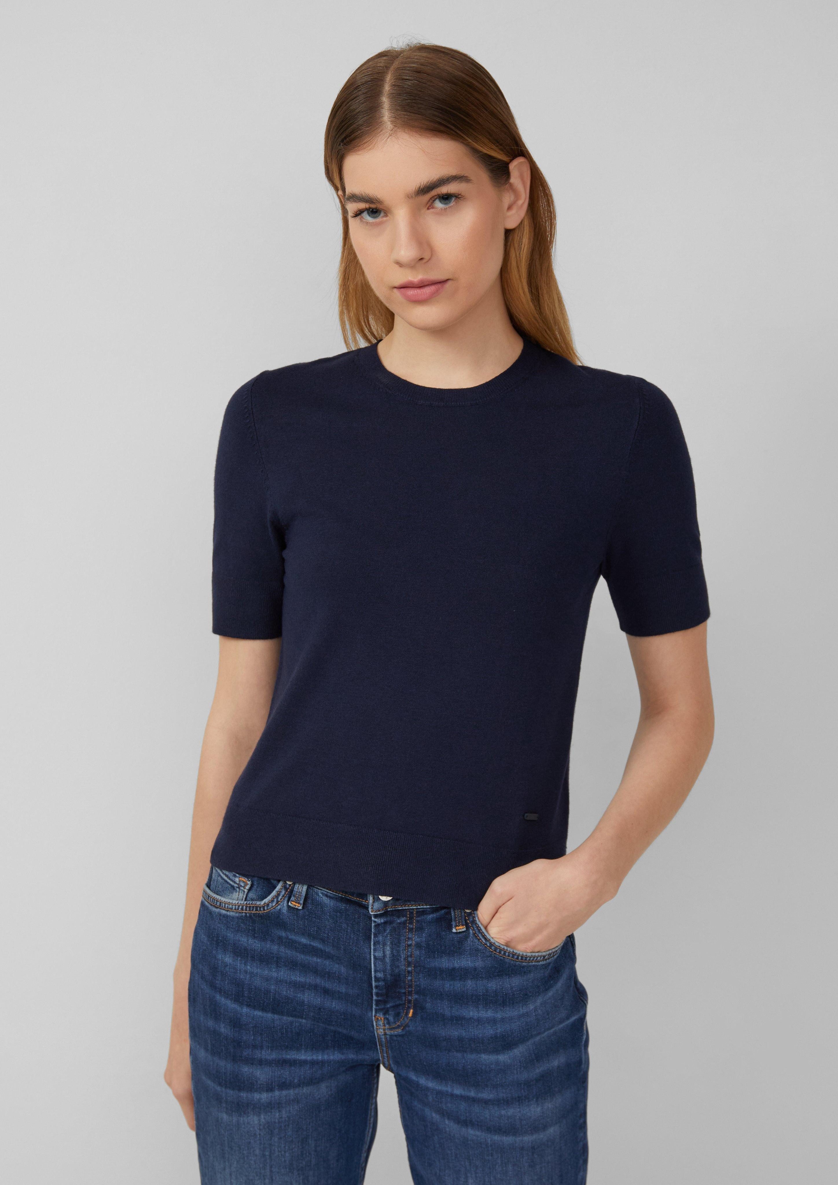 s.Oliver Strickpullover Kurzärmeliger Strickpullover mit Rippbündchen günstig online kaufen