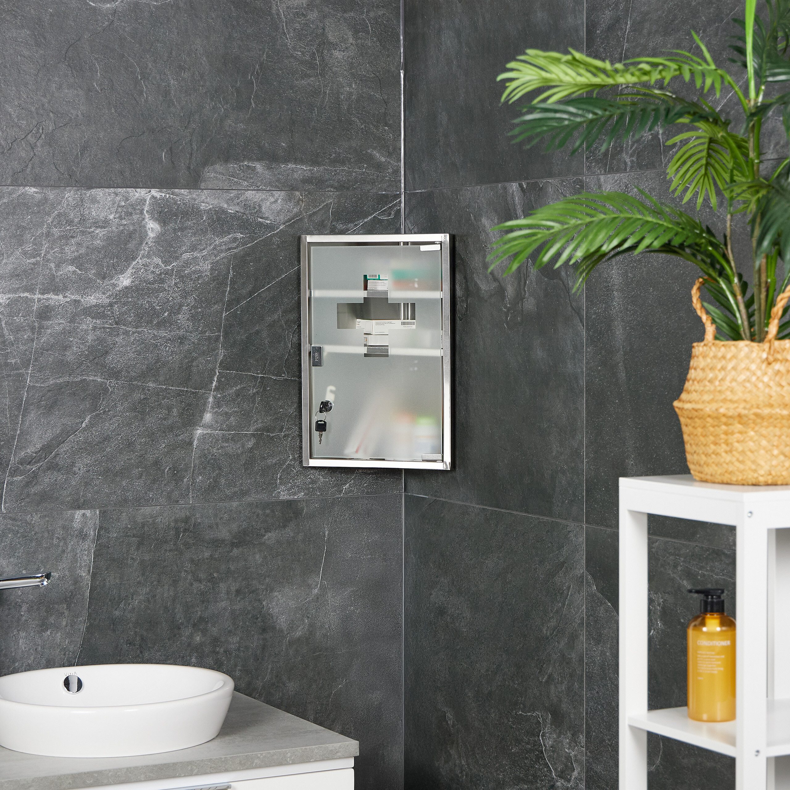 relaxdays Medizinschrank mit Glastür günstig online kaufen