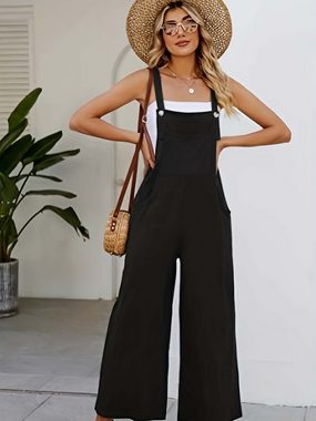 KIKI Jumpsuit Damen Arbeitshose Sommer Lose Overall Jumpsuit Ärmelloser Latzhosen