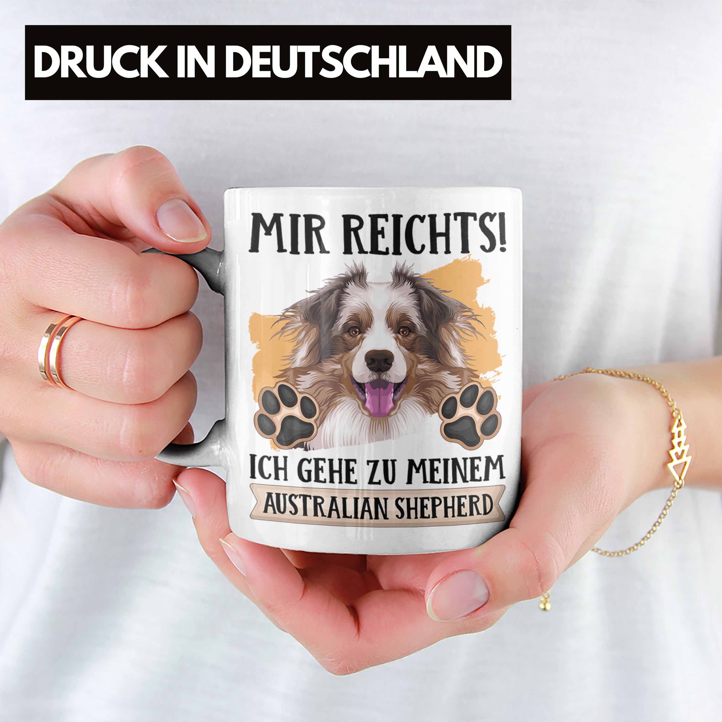 Geschenk Trendation Tasse Weiss Tasse Besitzer Spruch Lustiger Australian Shepherd Geschenkid