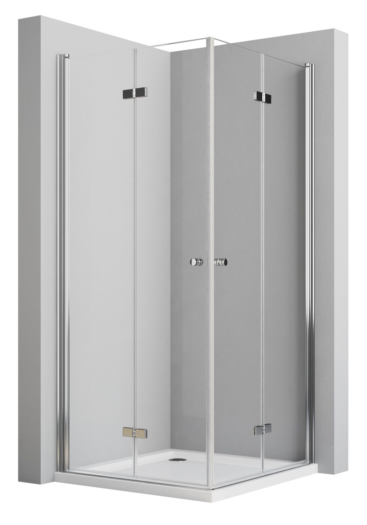 Boromal Eckdusche Duschkabine Eckeinstieg Falttür 185/195H Duschwand Duscha günstig online kaufen