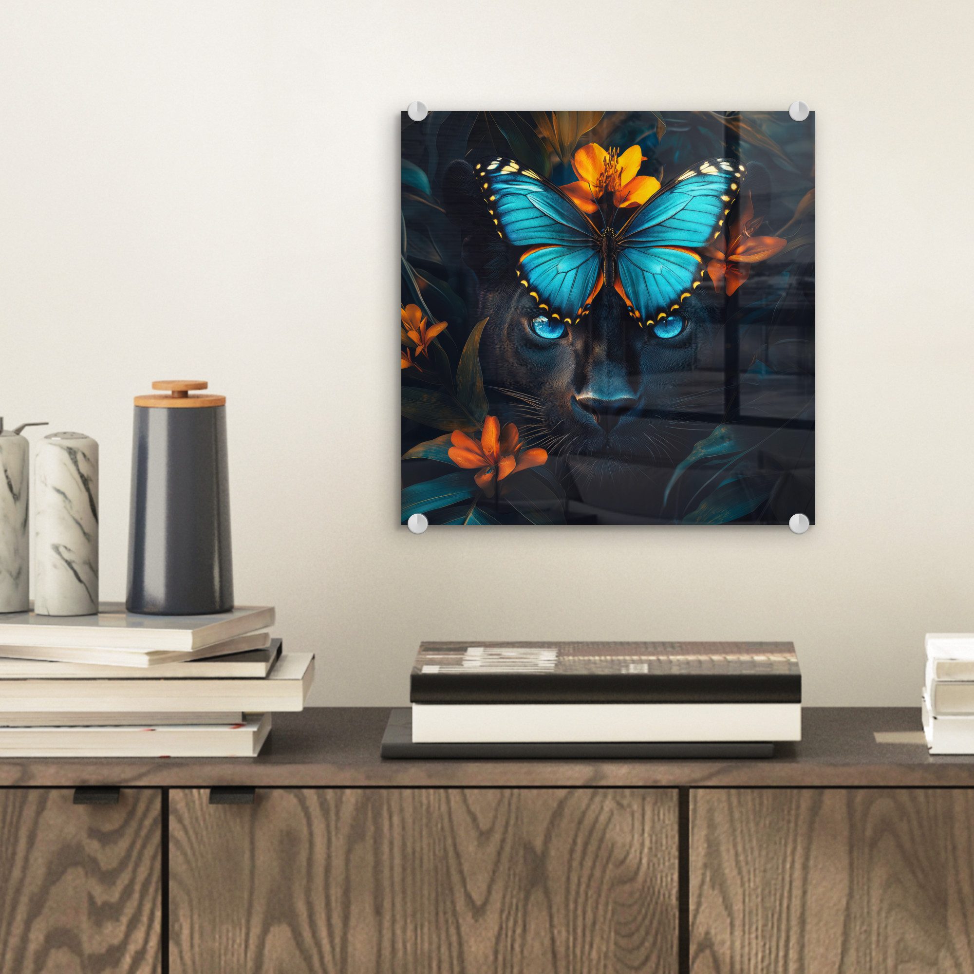 MuchoWow Acrylglasbild Panther - Schmetterling - günstig online kaufen