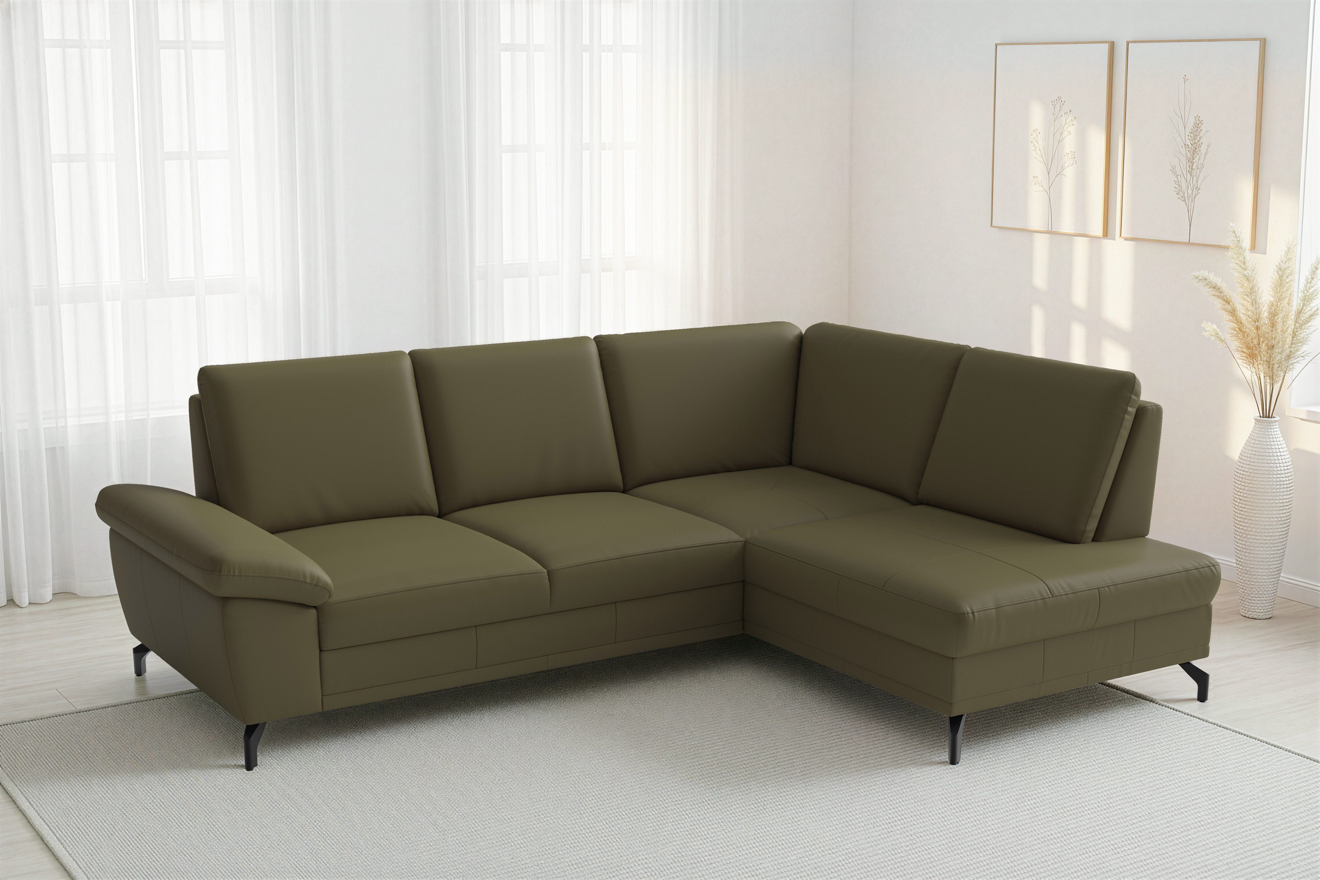 sit&more Ecksofa Chelsea Leder L-Form, B:249 cm, inkl. Armteil- & Sitztiefenverstellung, optional mit Schlaffunktion und Bettkasten