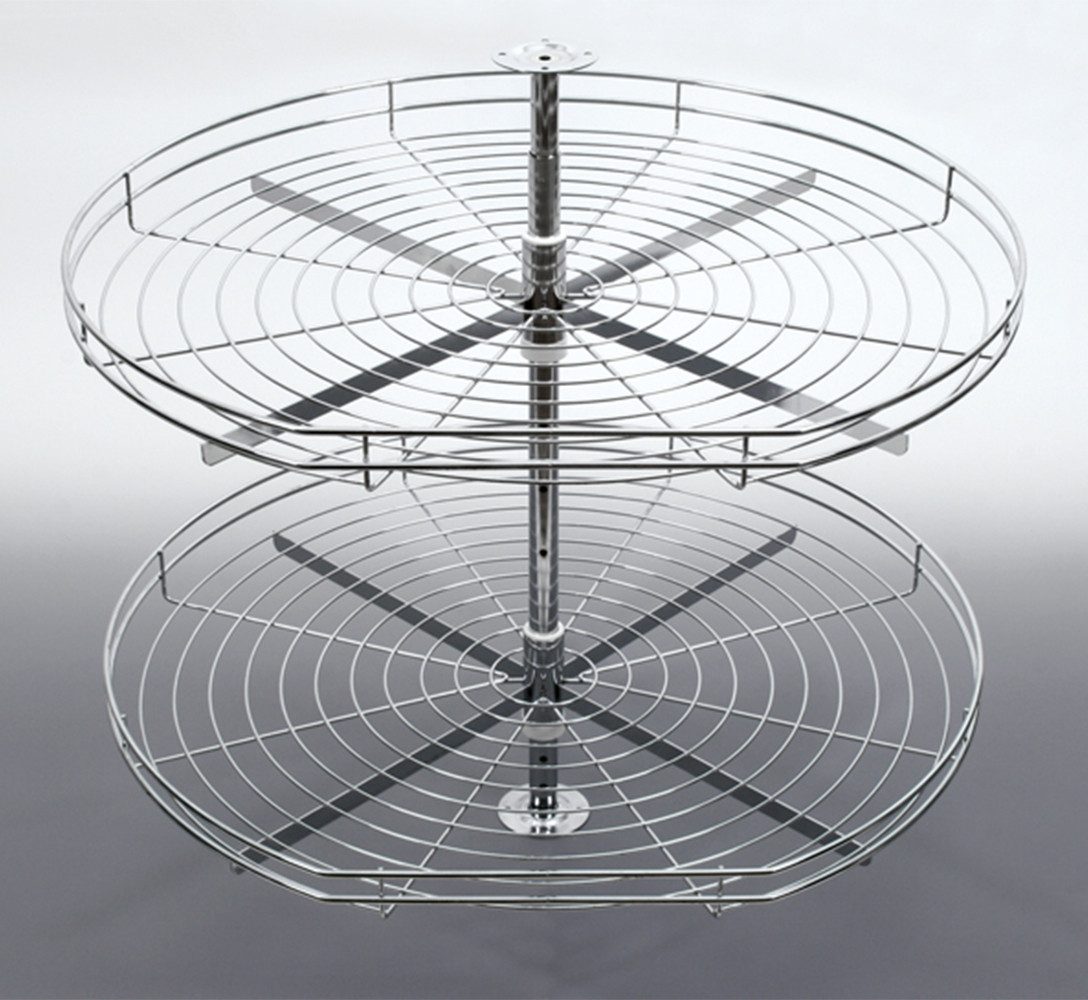 Feldmann-Wohnen Eckschrank Platinum (Platinum, 1-St., Kücheneckunterschrank) 84x84cm grau / schwarz Hochglanz / Topfkarusesll