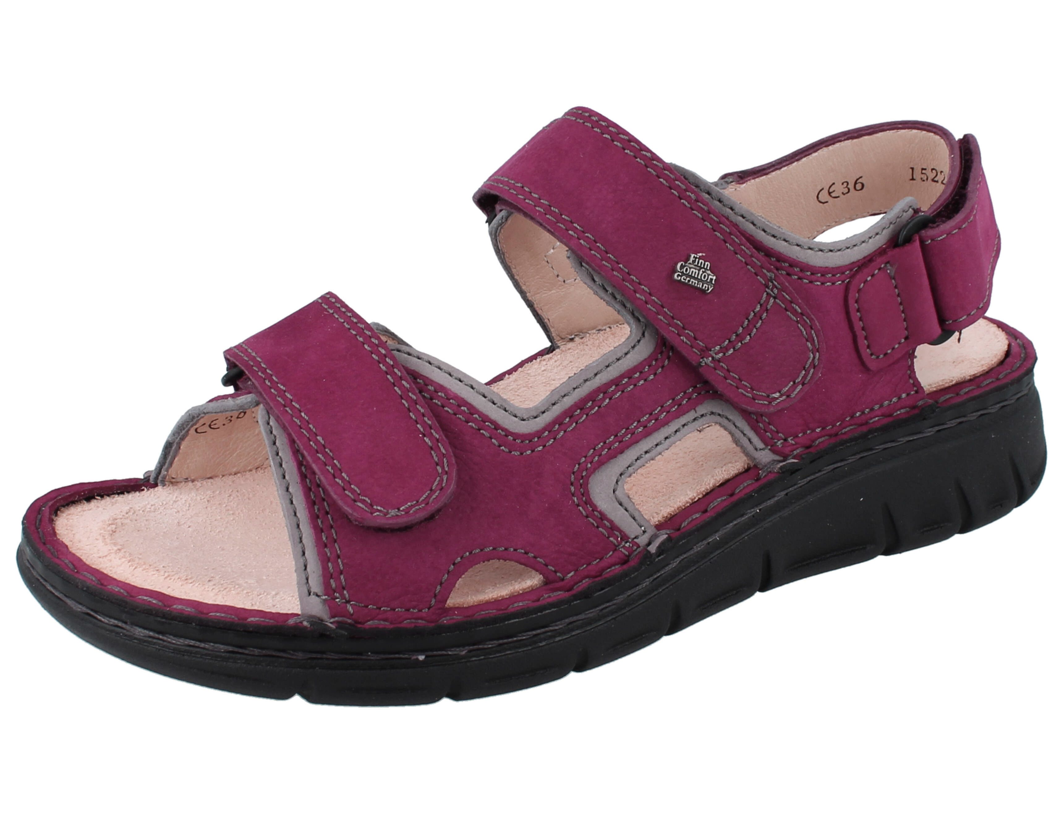 Finn Comfort FINN COMFORT Wanaka Soft Damen Sandale rot Nubukleder - Größe: 37 Sandale Wechselfußbett