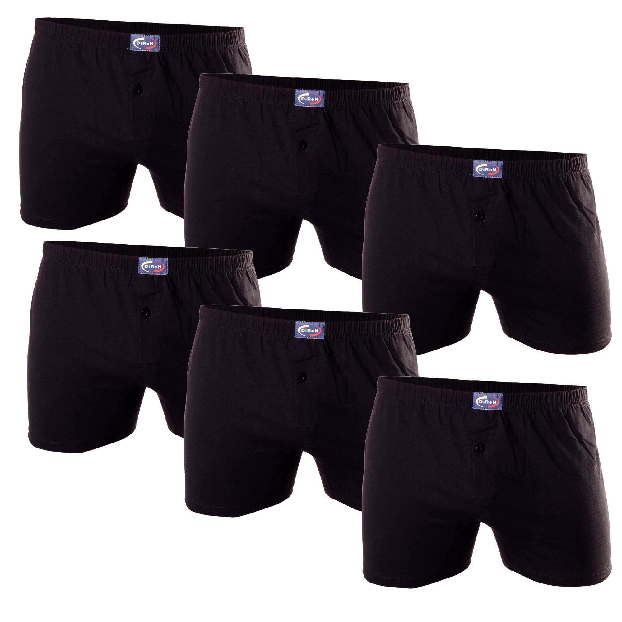 Bongual Boxershorts Retroshorts mit dekorativen Knöpfe (6-er Pack) meliert