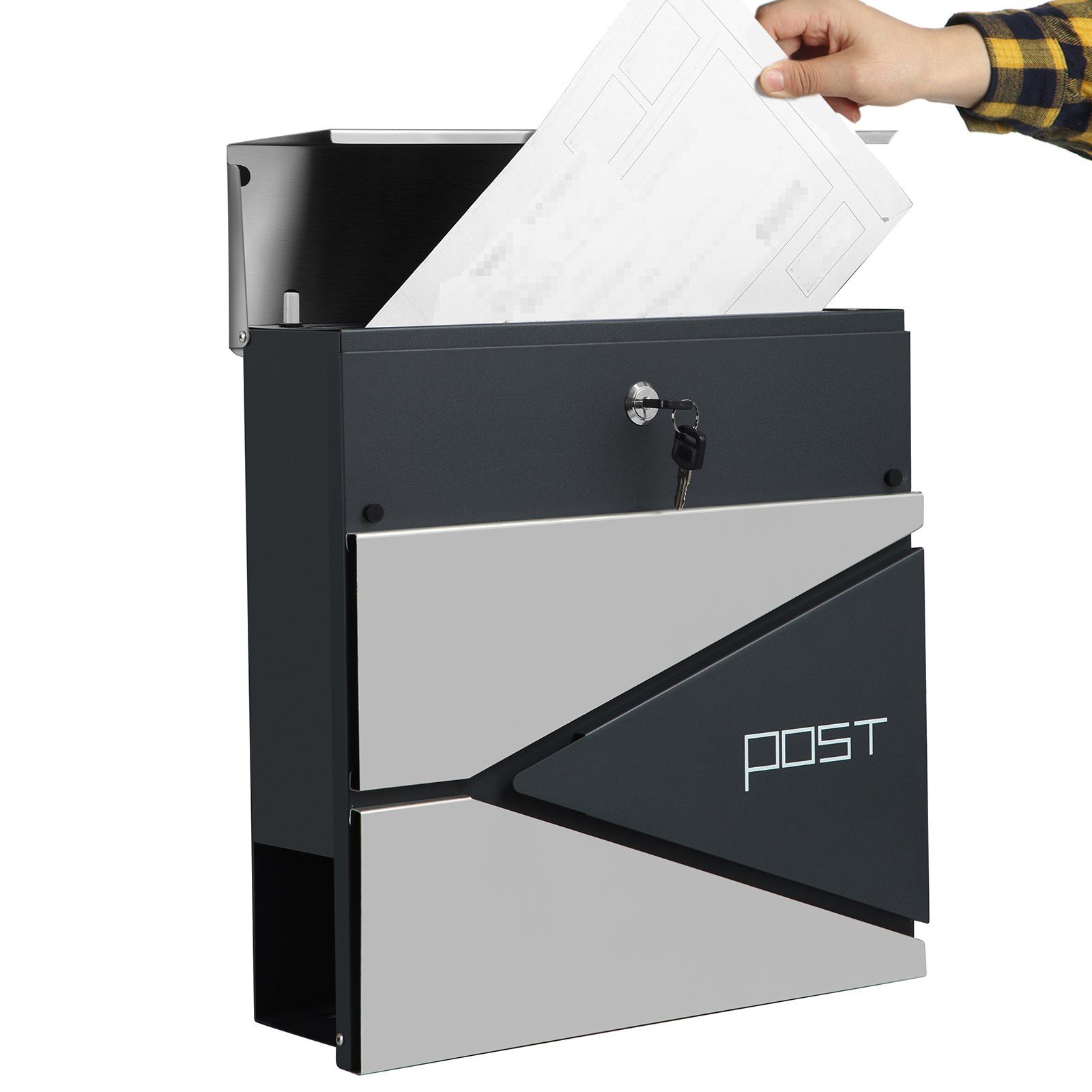SONGMICS Briefkasten Wandbriefkasten, abschließbarer, mit Zeitungsfach günstig online kaufen