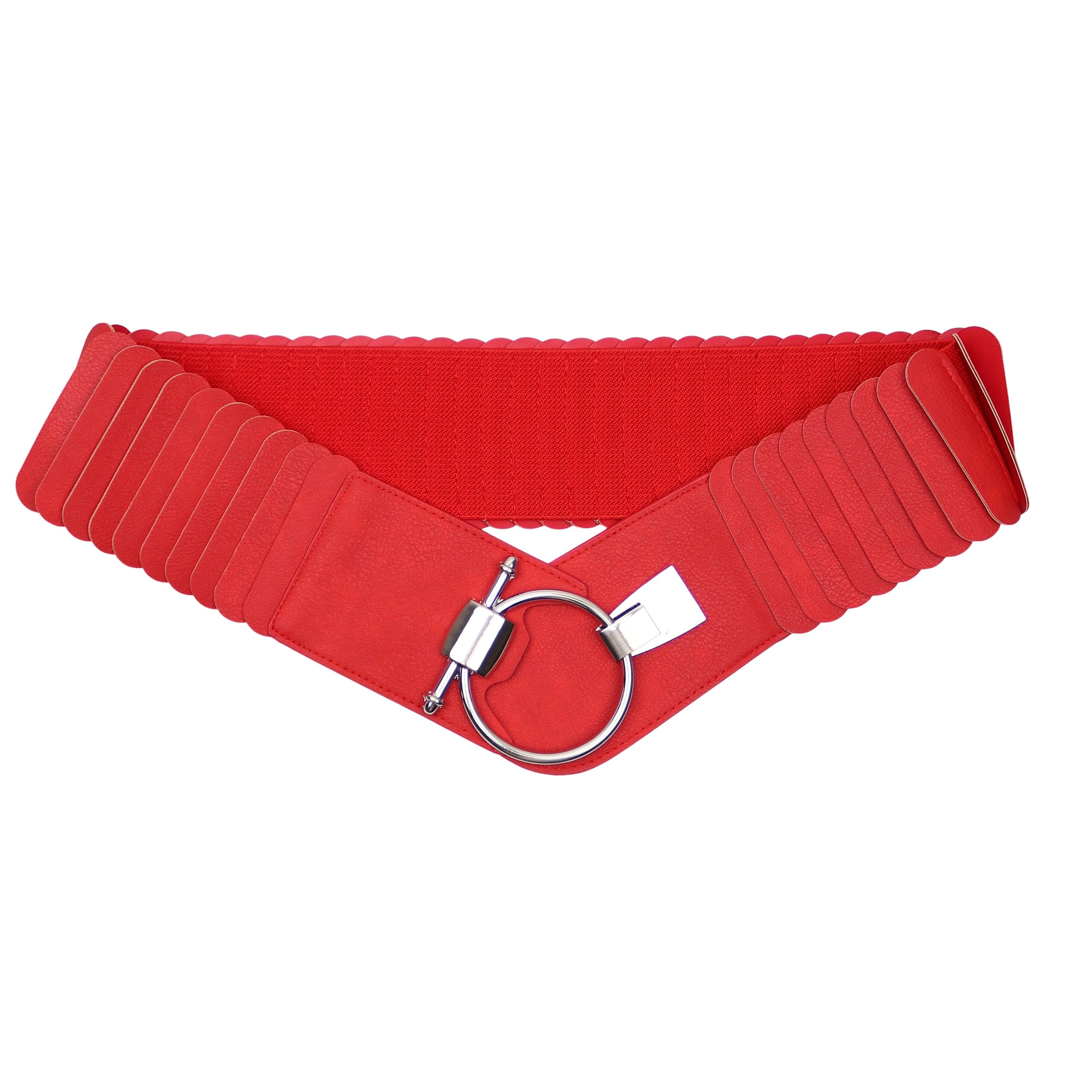 MIRROSI Taillengürtel Leo Unifarbe breit 8cm für Taillenumfang 85 bis 110cm, ONESIZE (Unifarben, Angenehmes Tragesgefühl, Leopard Muster) Breiter Stretch Gürtel